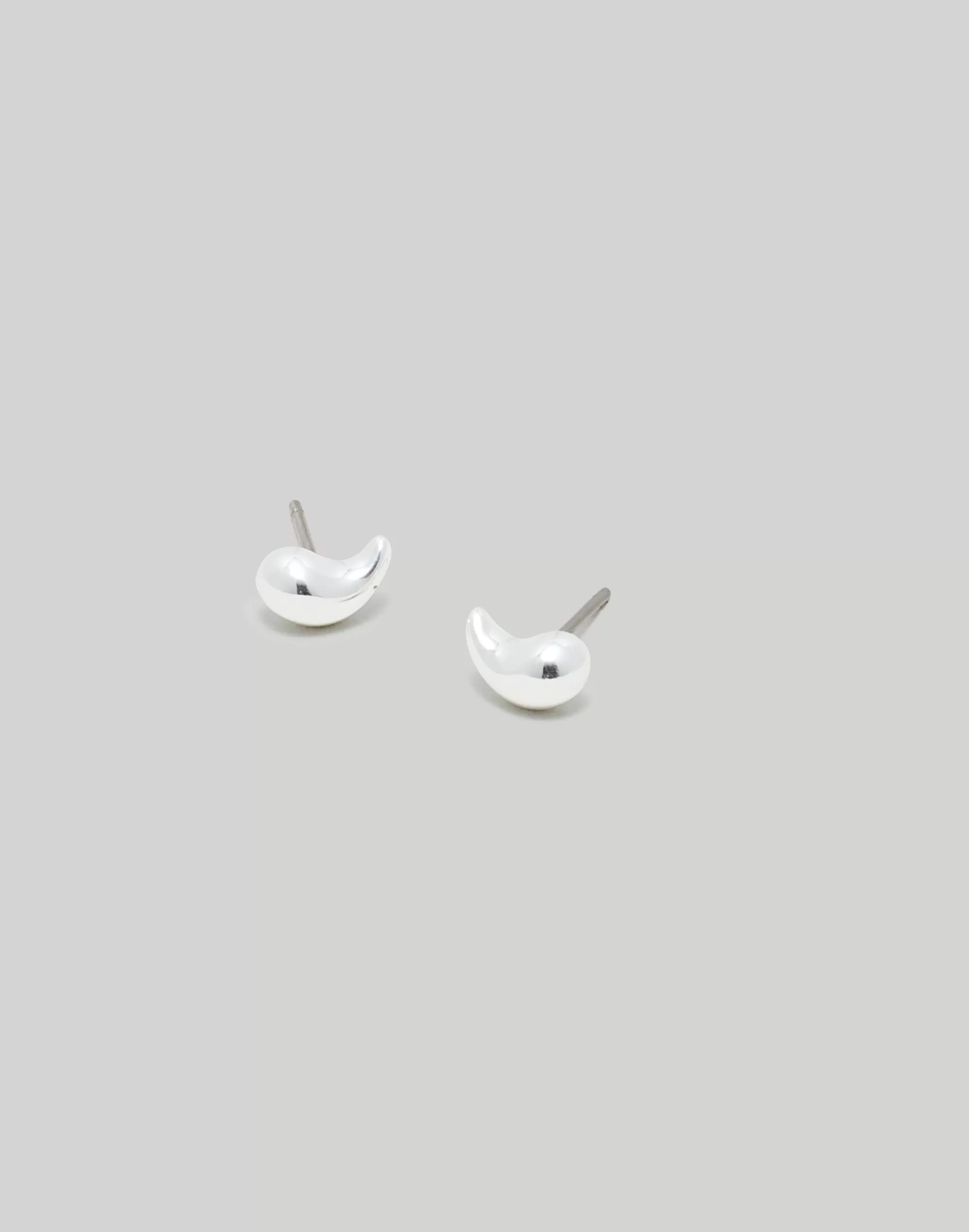 Madewell Earrings>Puffy Teardrop Stud Earrings Polished Silver