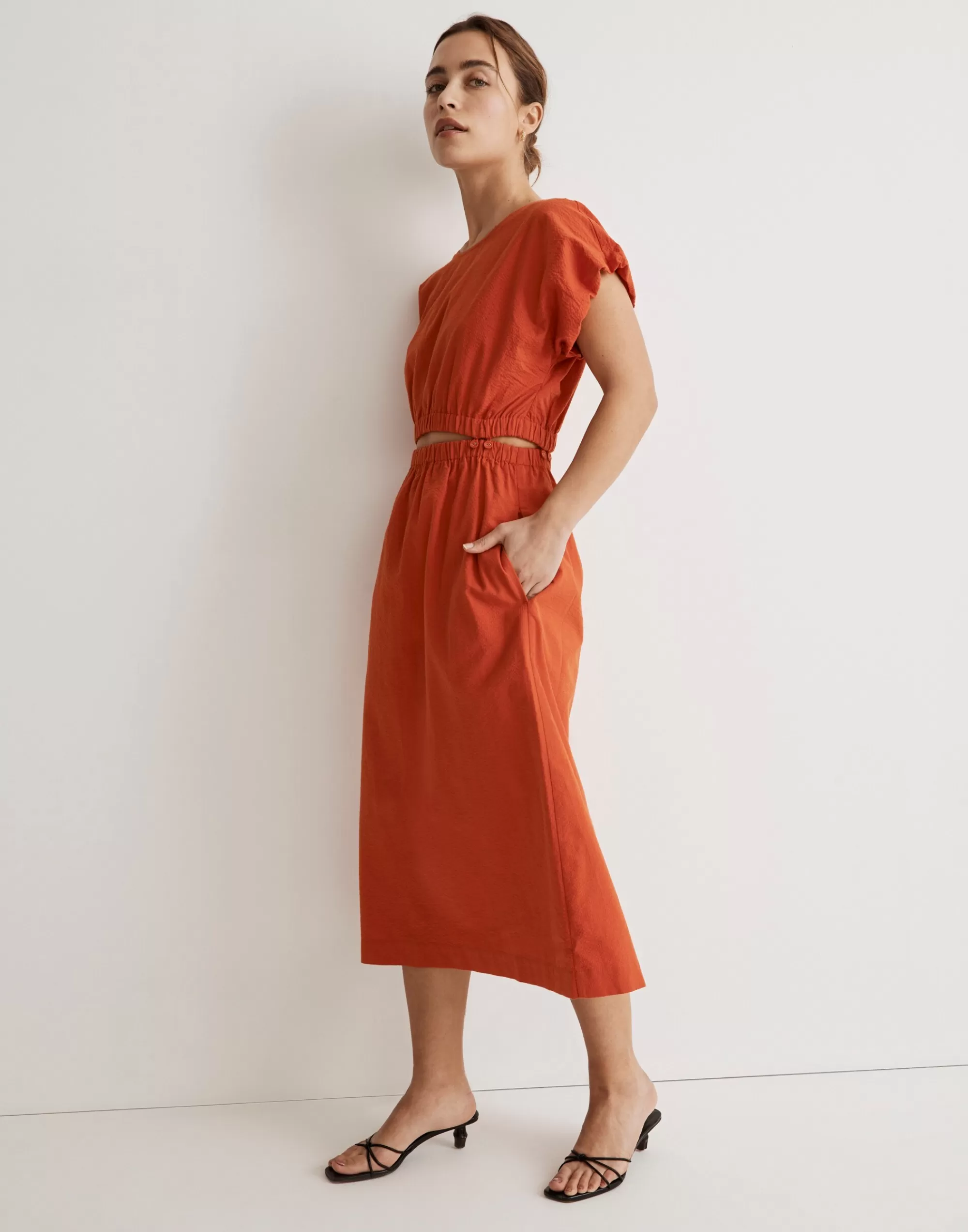 Madewell Dresses>Pull-On Dress Set Roasted Squash