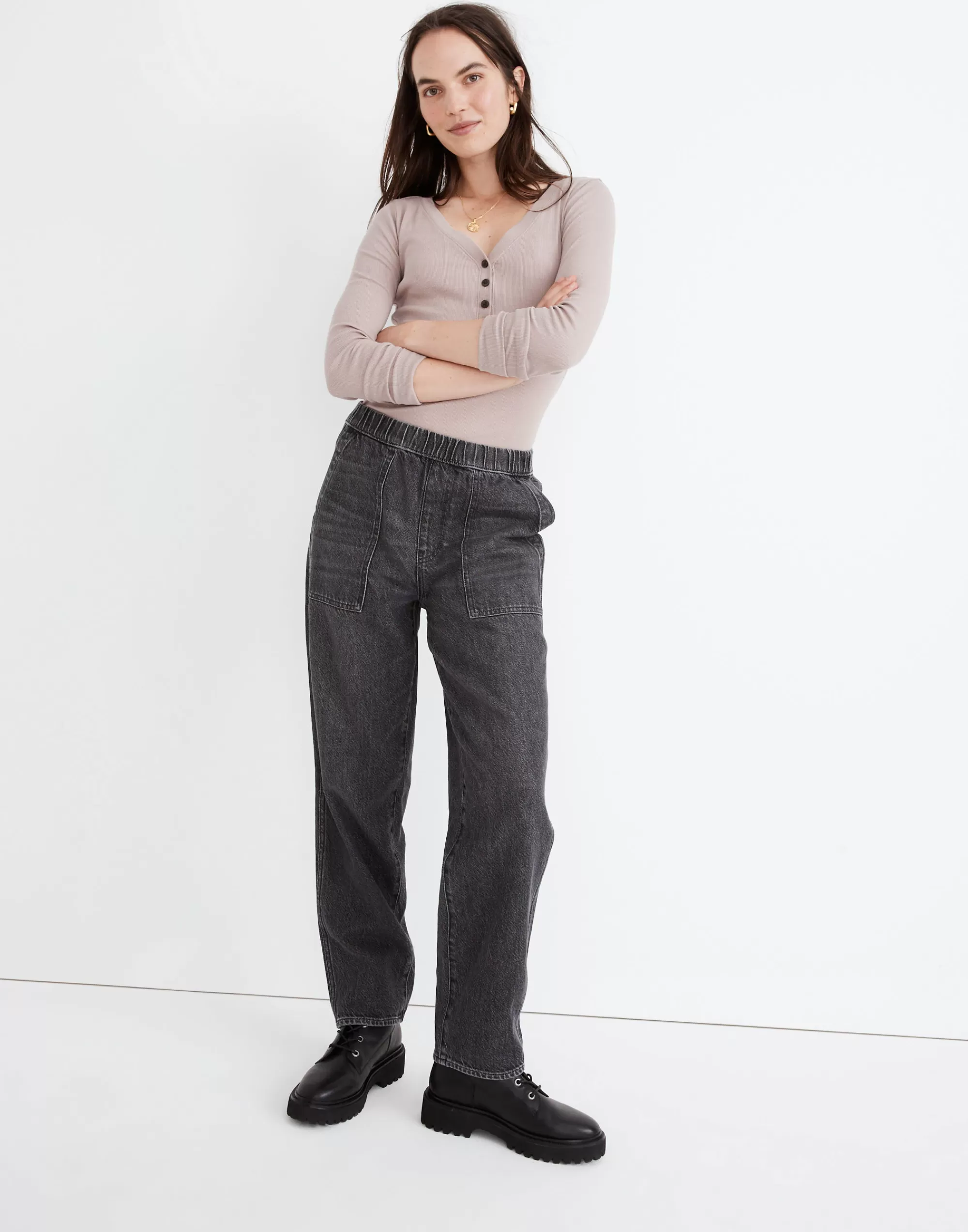 Madewell Jeans>Pull-On Relaxed Jean In Chelford Wash