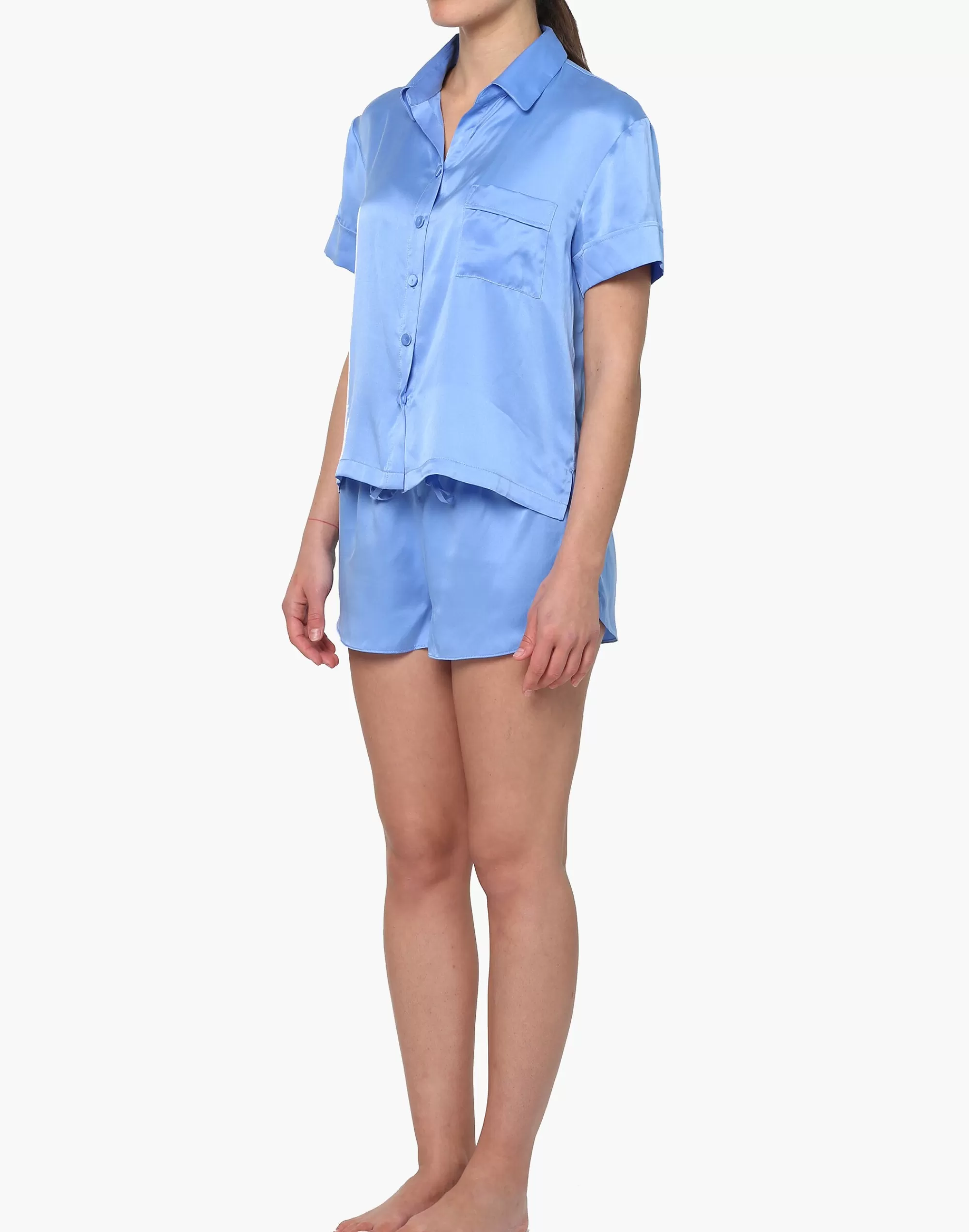 Madewell Pajamas>Pure Silk Boxer Pj In Cornflower Blue