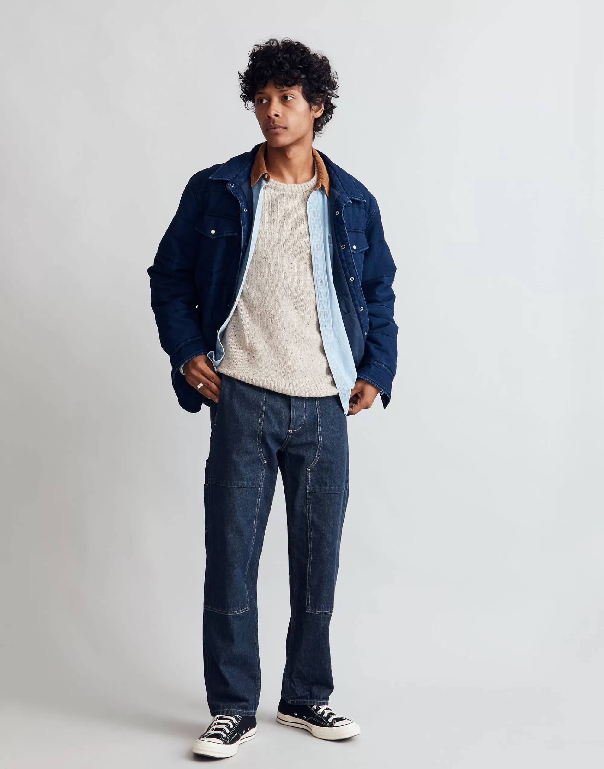 Madewell Jackets>Quilted Western Shirt-Jacket Indigo Blue