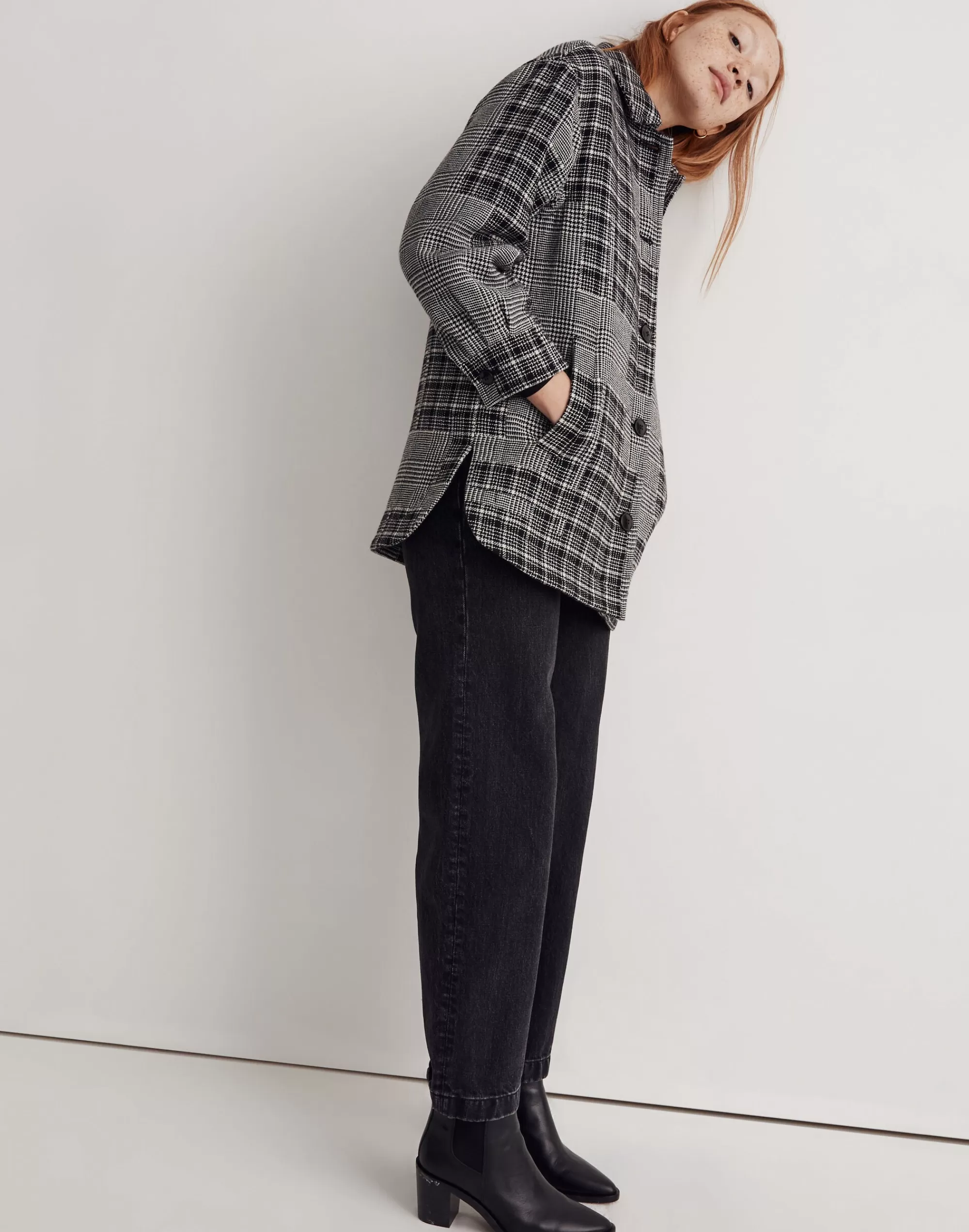 Madewell Jackets>Quilt-Lined Shirt-Jacket In Patchwork Print True Black