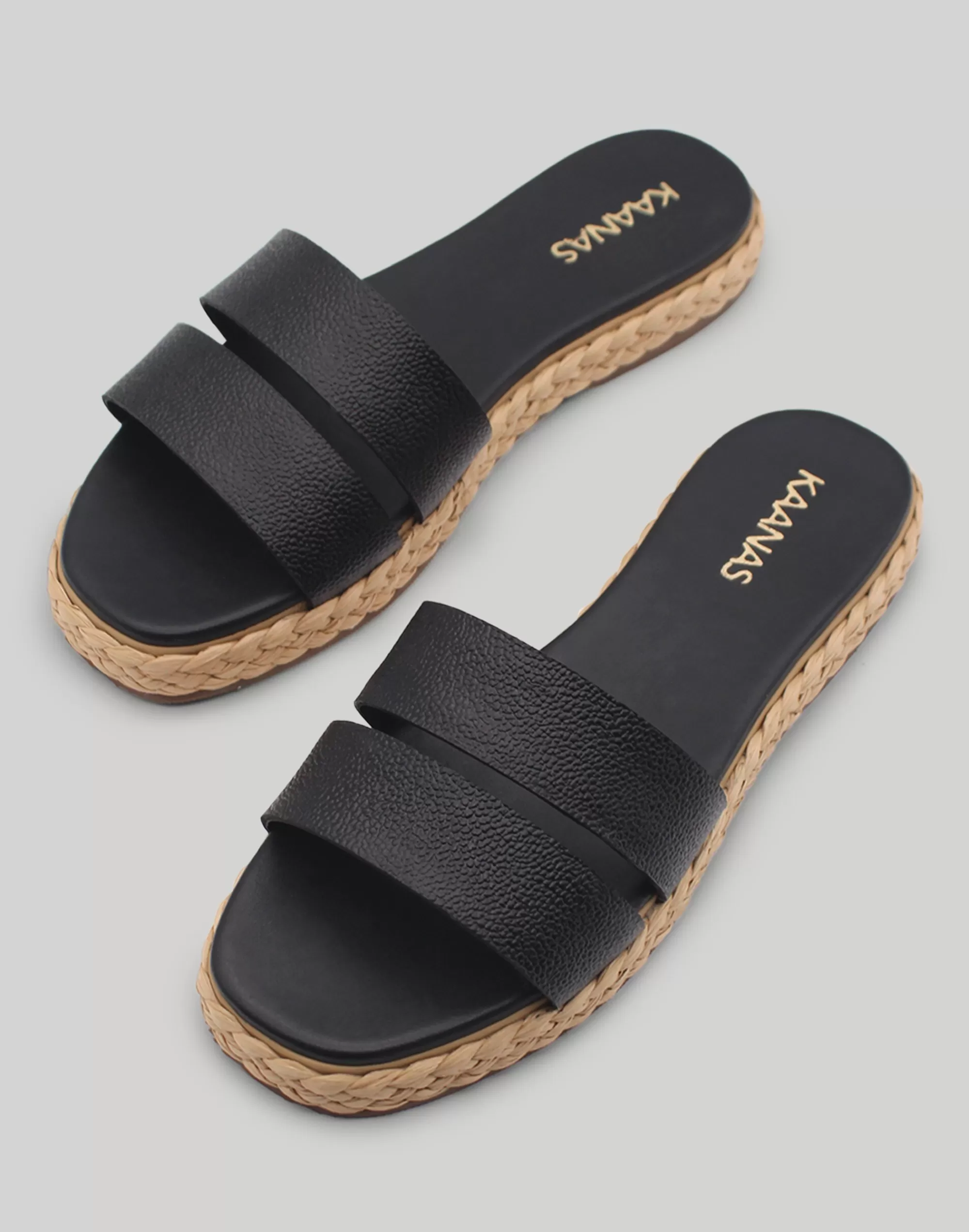 Madewell Sandals>Raffia Flatform Slide Black