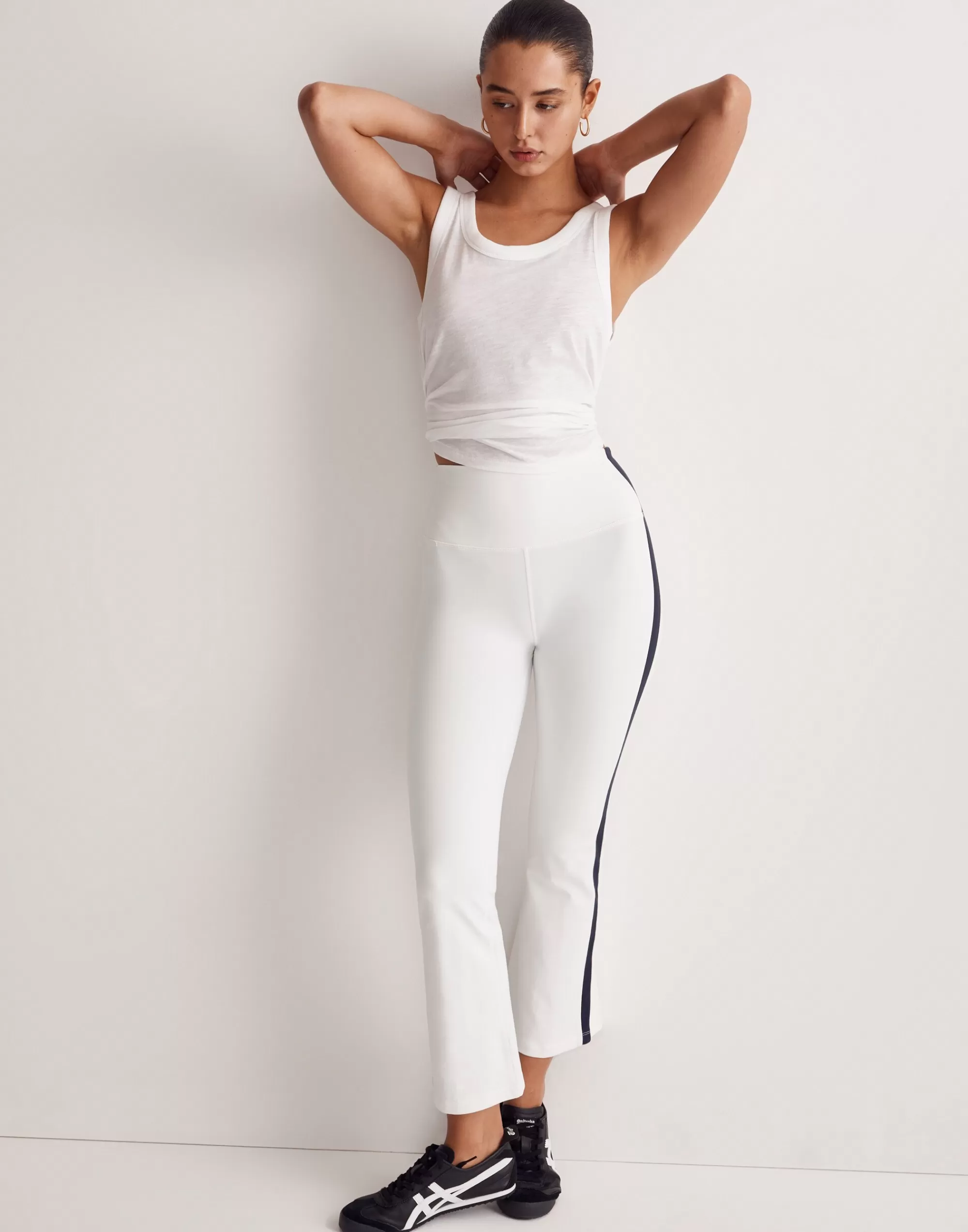 Madewell Activewear>Raquel High-Waist Flared Legging White And Indigo