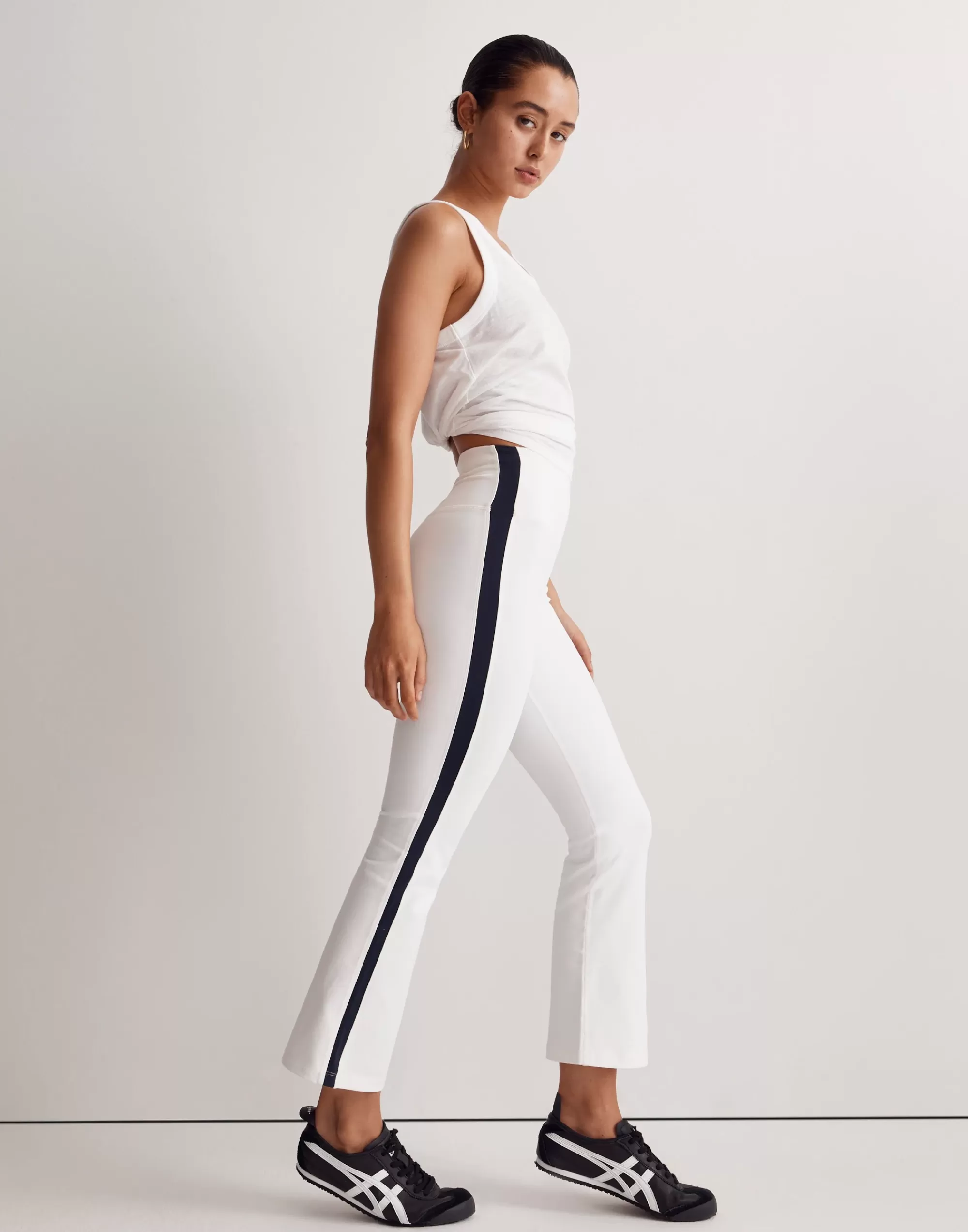 Madewell Activewear>Raquel High-Waist Flared Legging White And Indigo