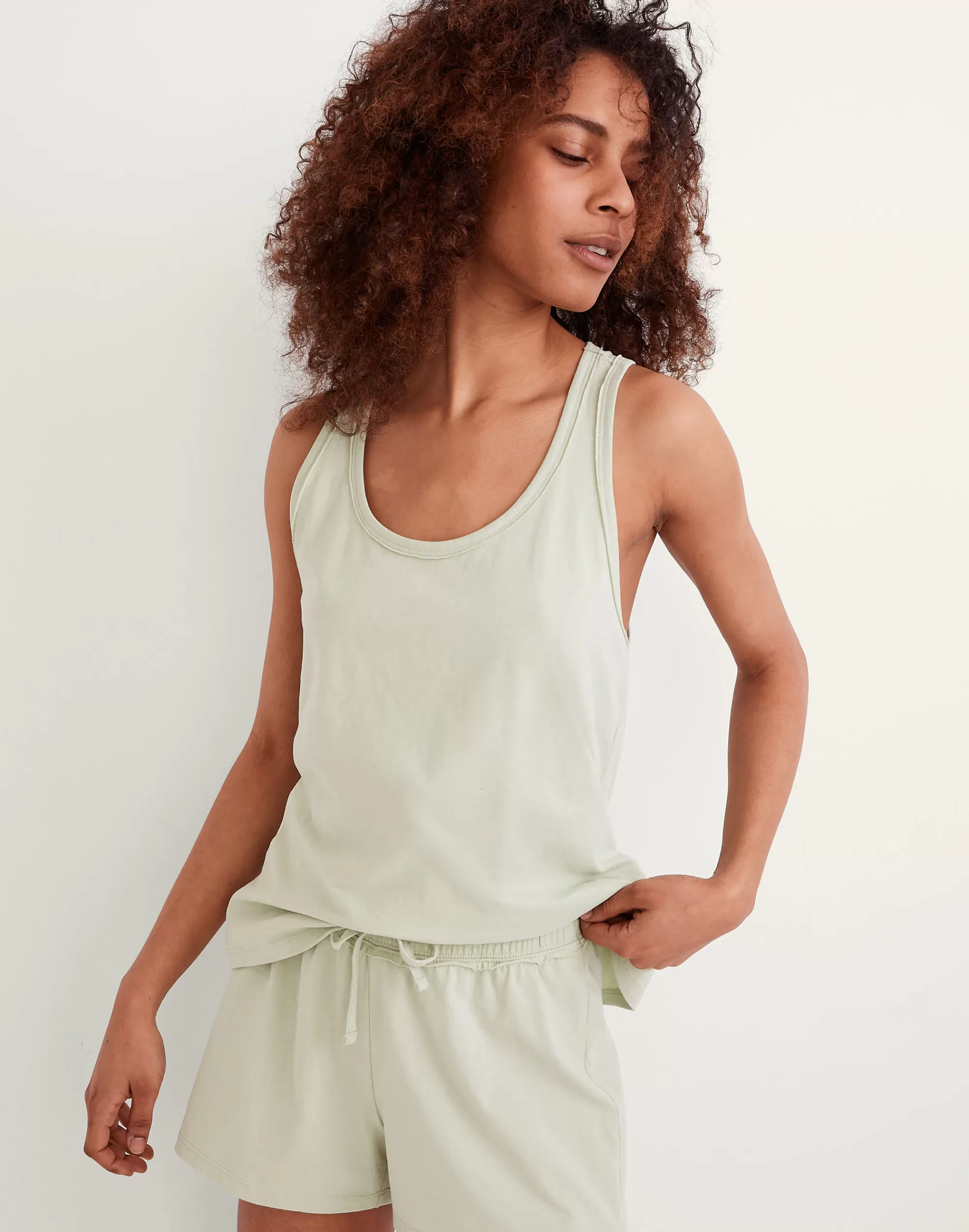 Madewell Pajamas>Raw-Edge Pajama Tank Sunfaded Mint