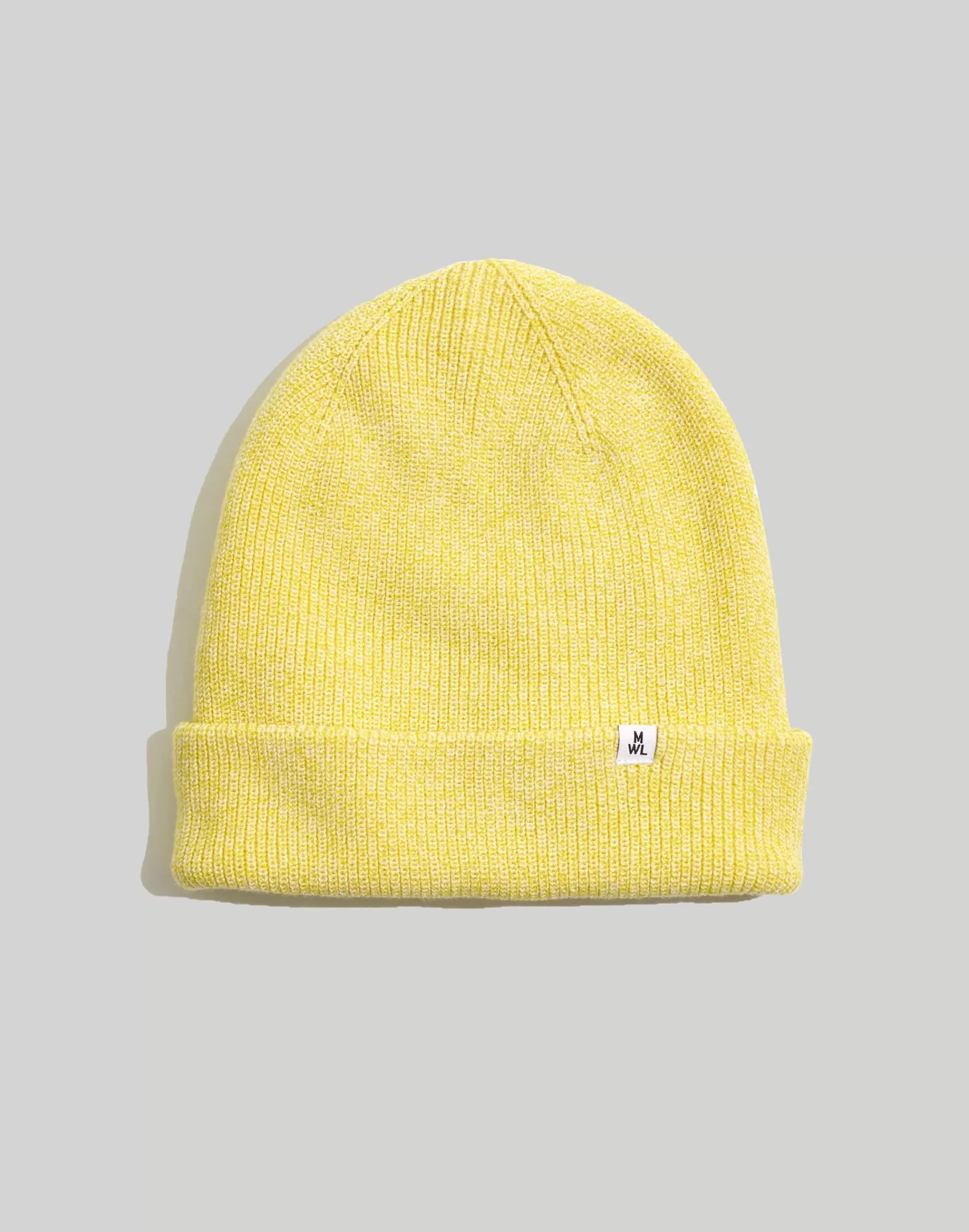 Madewell Hats>Recycled Cotton Cuffed Beanie Neon Yellow Marle