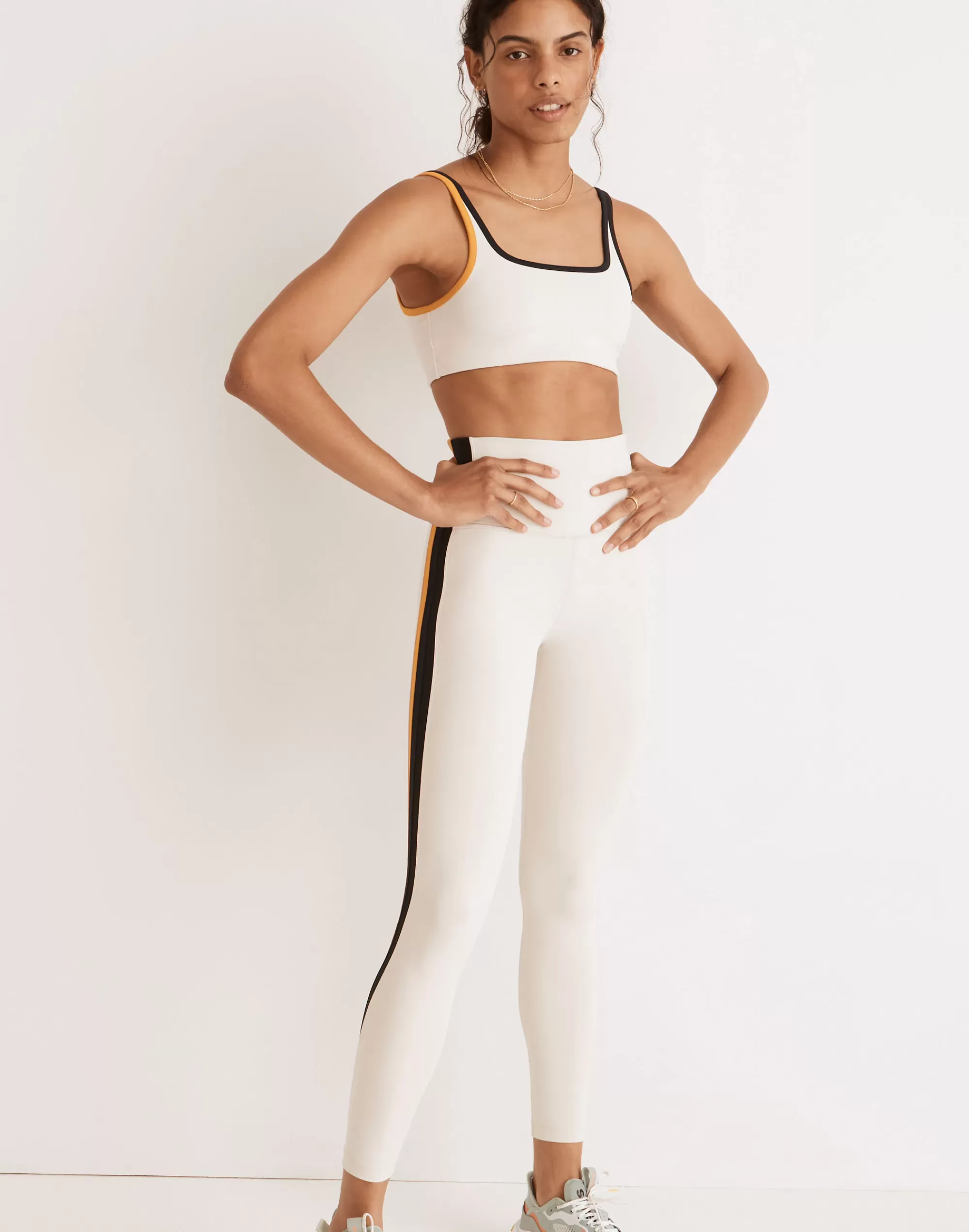 Madewell Activewear>Recycled Techflex High-Rise Full-Length Leggings Vintage White/Black