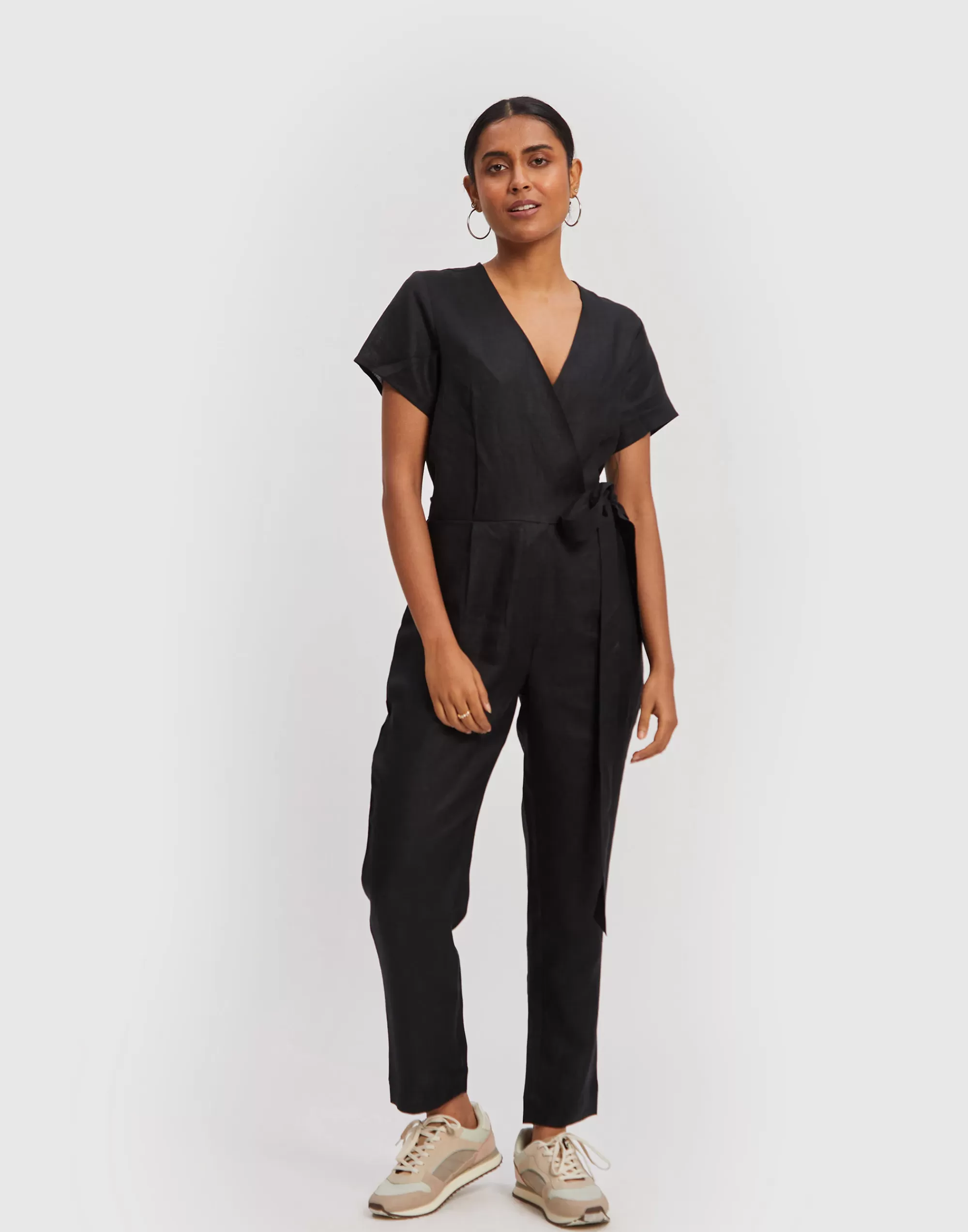 Madewell Dresses>Reistor Cropped Wrap Jumpsuit Black