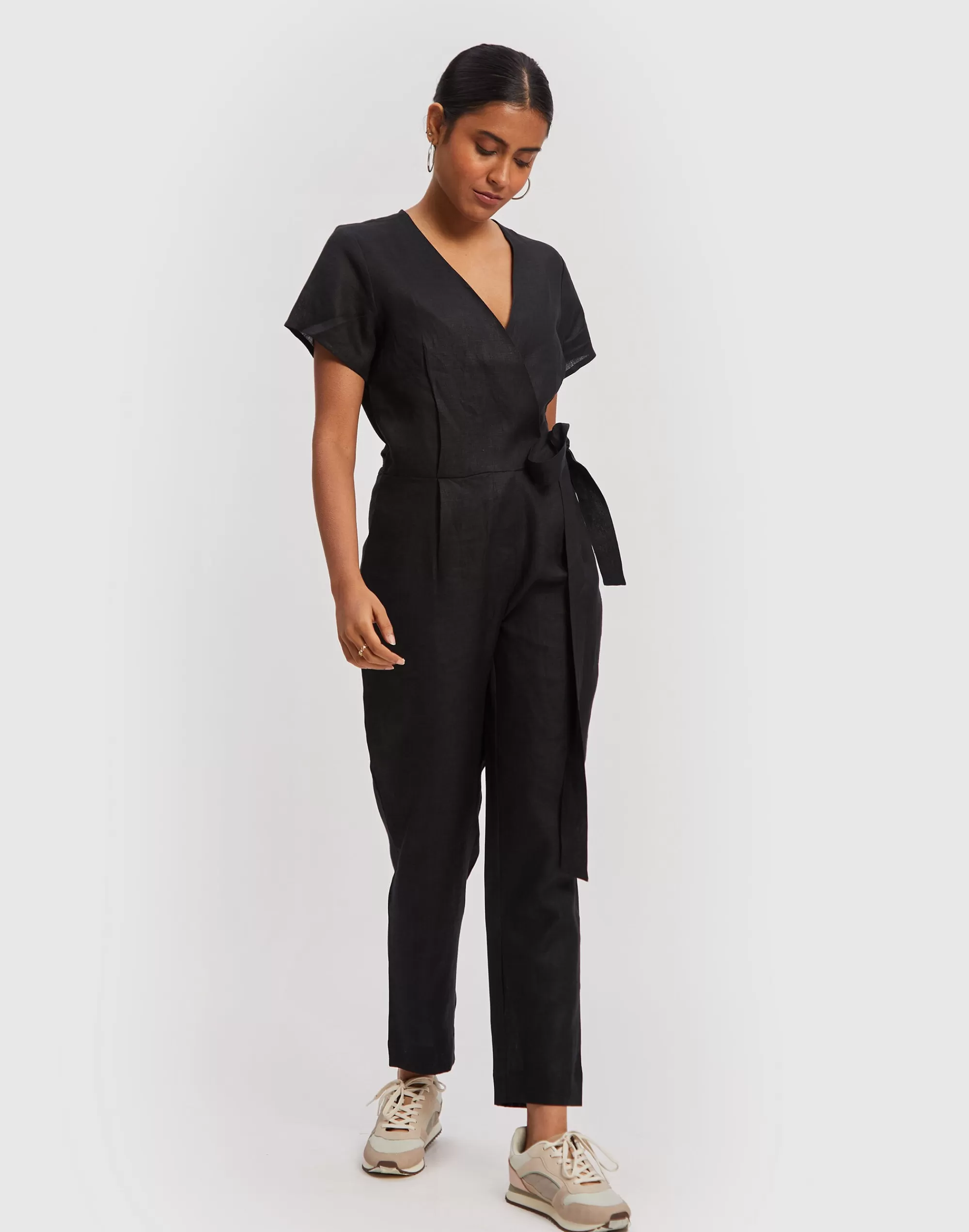 Madewell Dresses>Reistor Cropped Wrap Jumpsuit Black