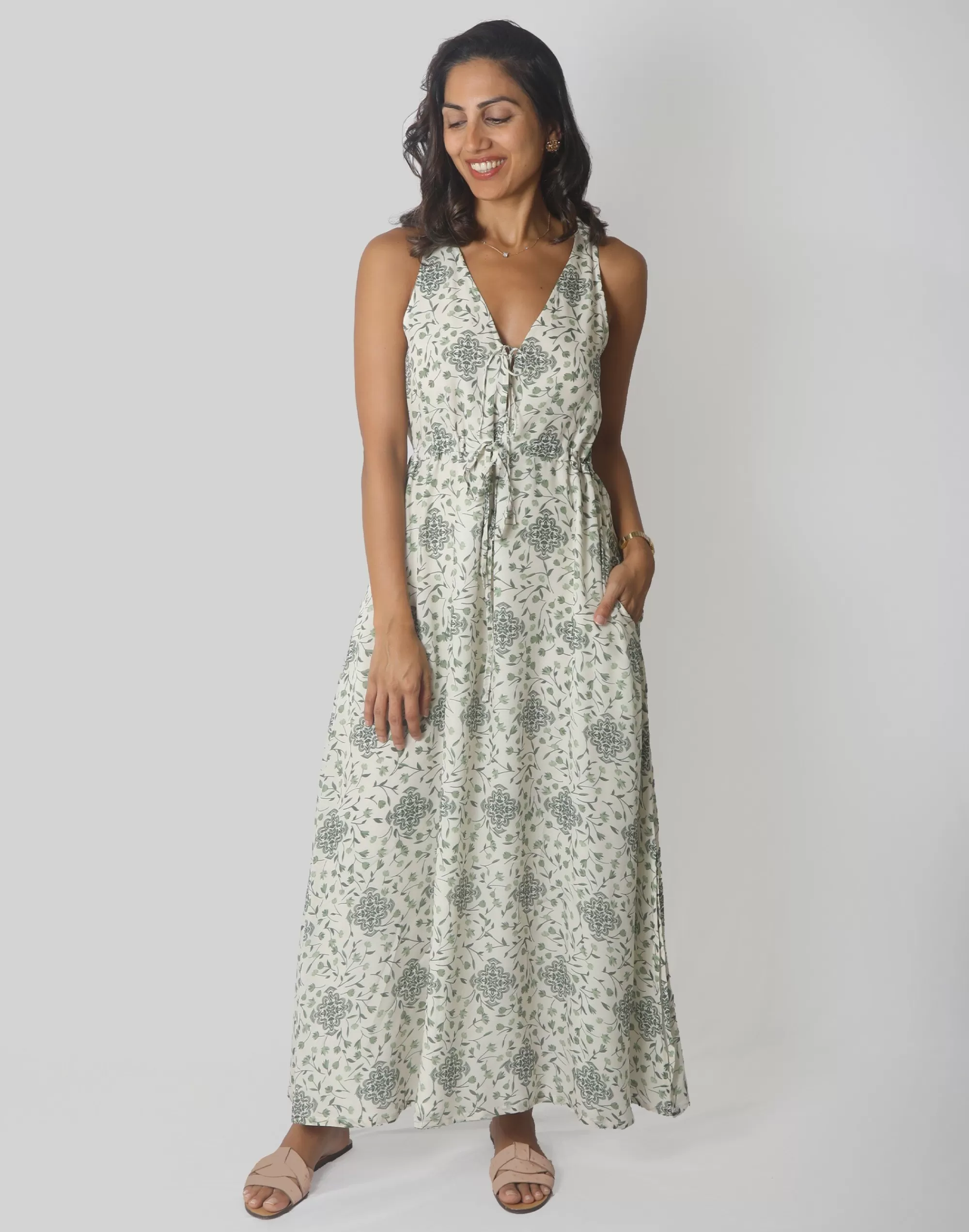 Madewell Dresses>Reistor Flow And Go Maxi Dress Green