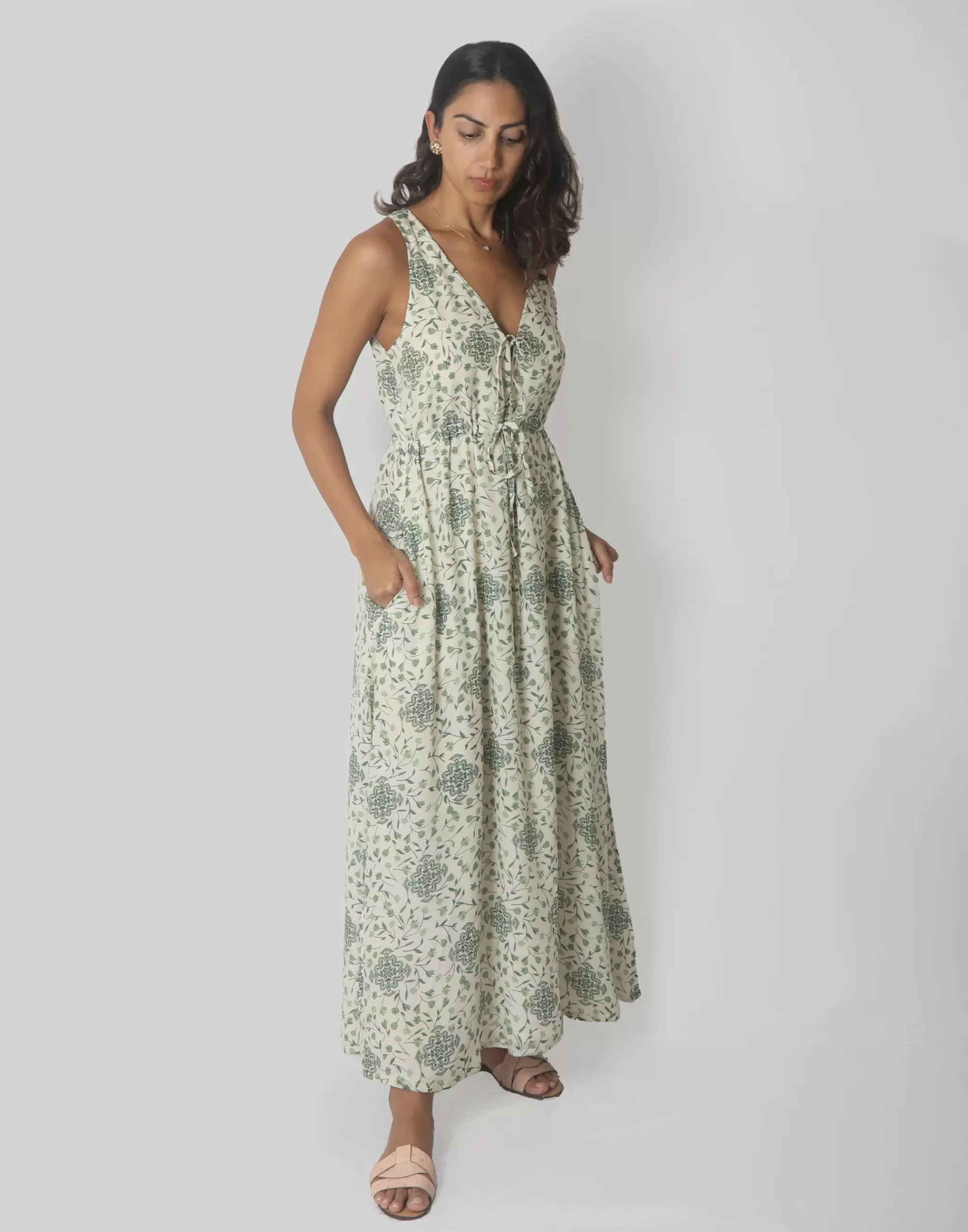 Madewell Dresses>Reistor Flow And Go Maxi Dress Green