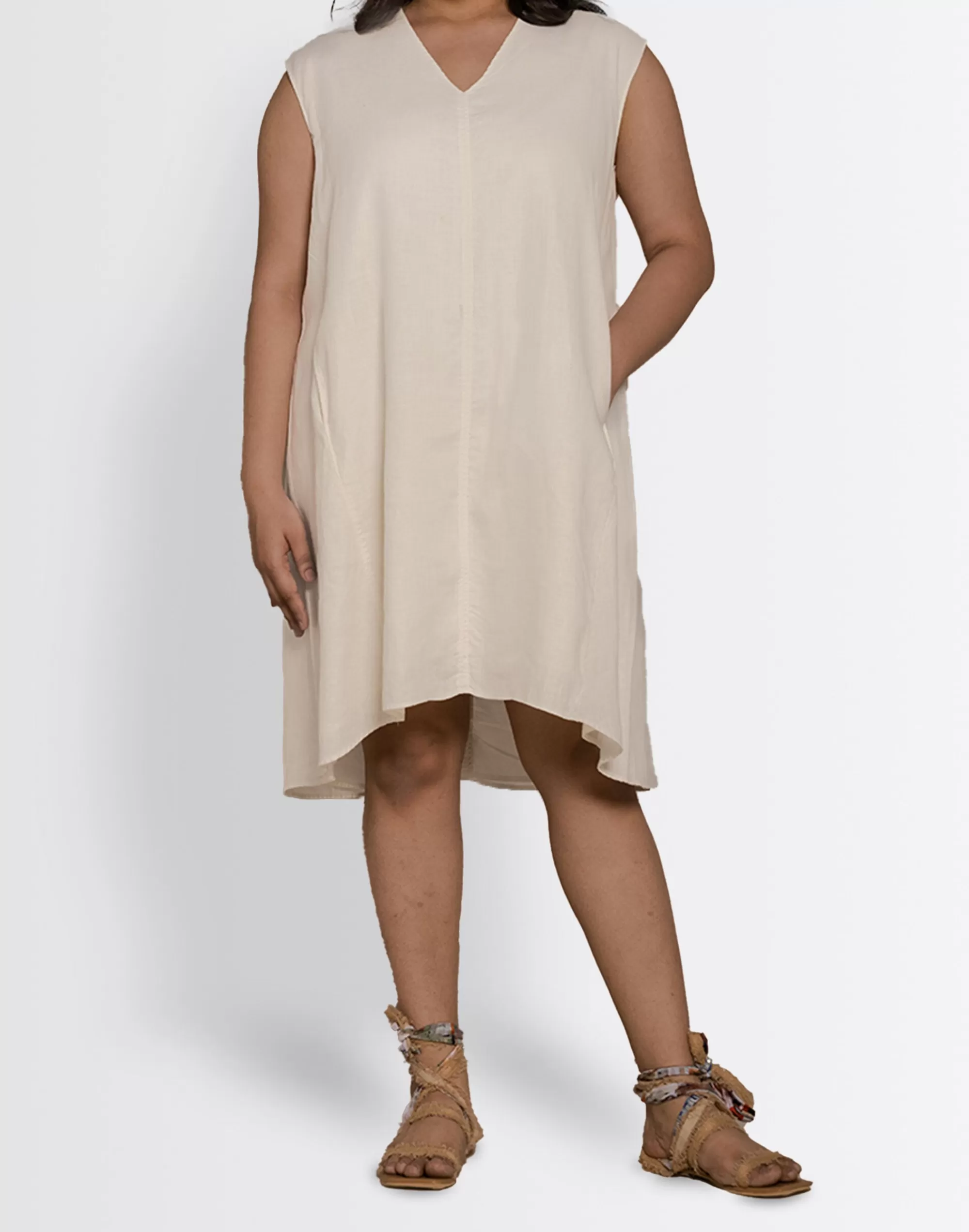 Madewell Dresses>Reistor Hemp Musical Dusk Tunic Dress Ivory White