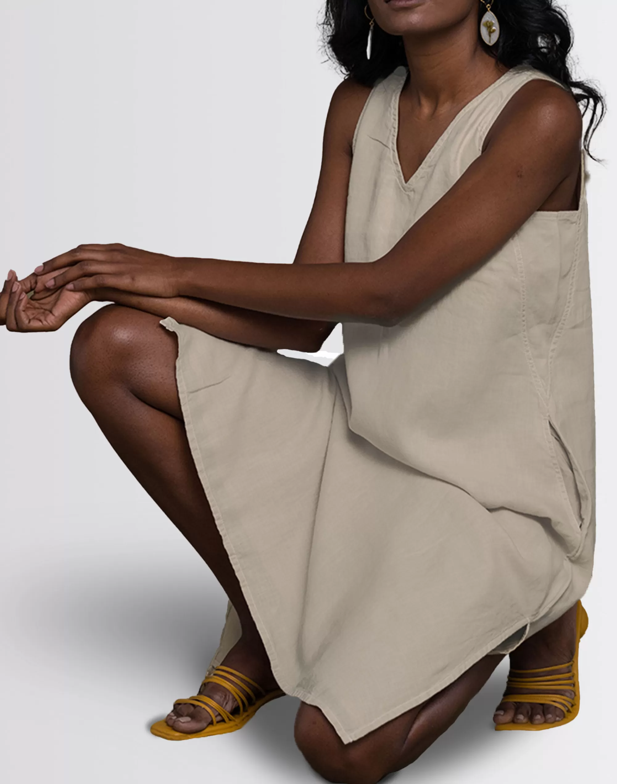 Madewell Dresses>Reistor Hemp Reading Tea Leaves Dress Sand