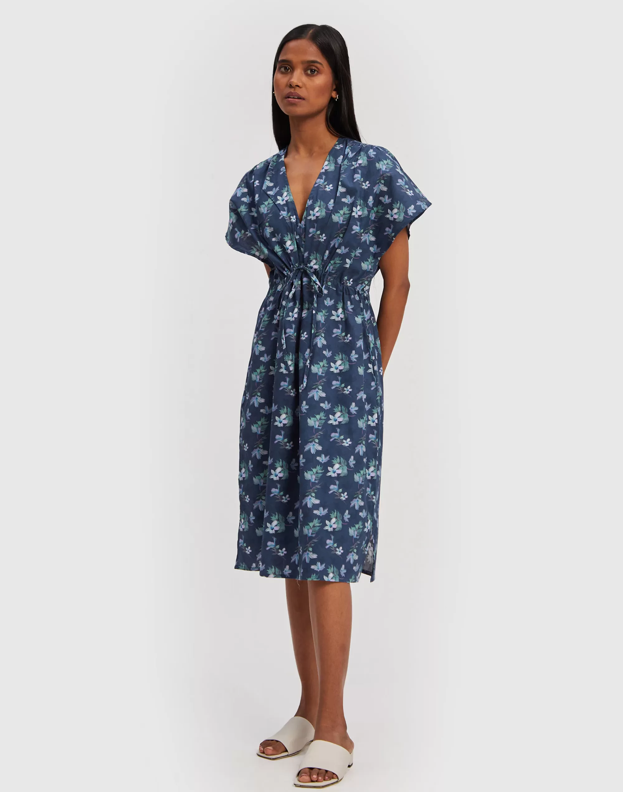 Madewell Dresses>Reistor Midnight Gathered Dress Blue