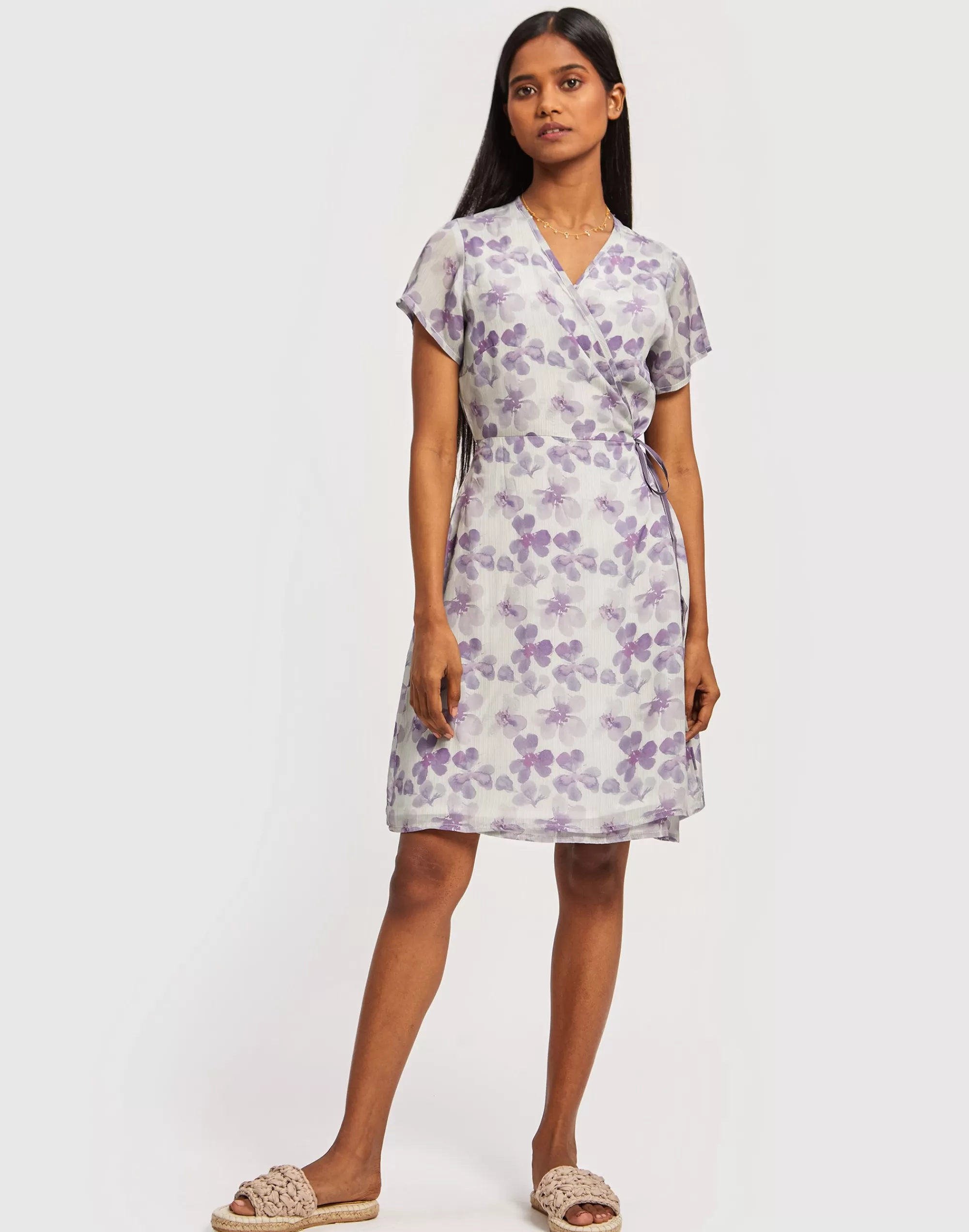 Madewell Dresses>Reistor Mist Short Wrap Dress Purple