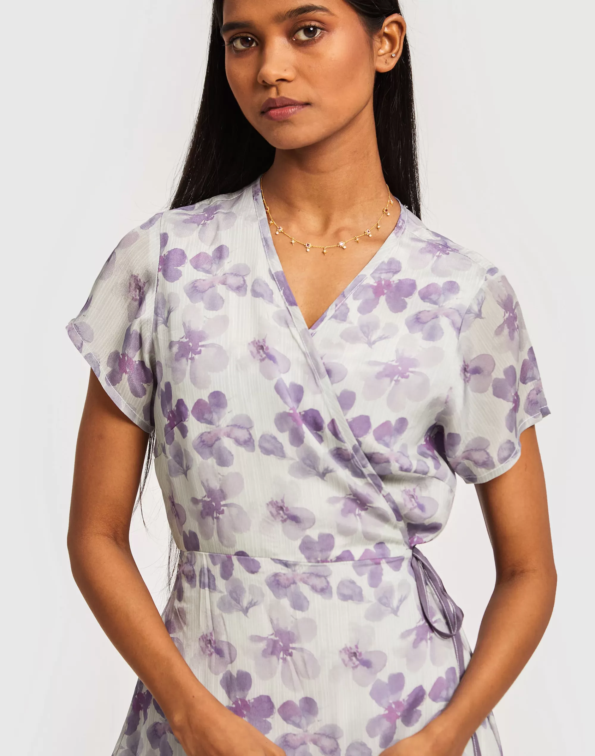 Madewell Dresses>Reistor Mist Short Wrap Dress Purple