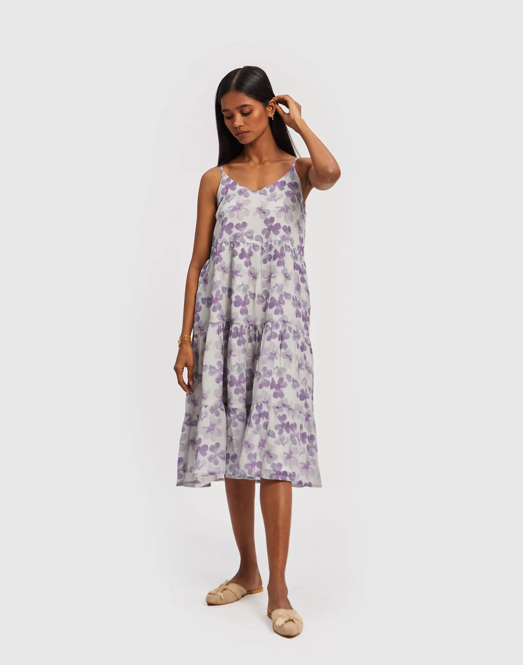 Madewell Dresses>Reistor Mist Strappy Midi Dress Purple