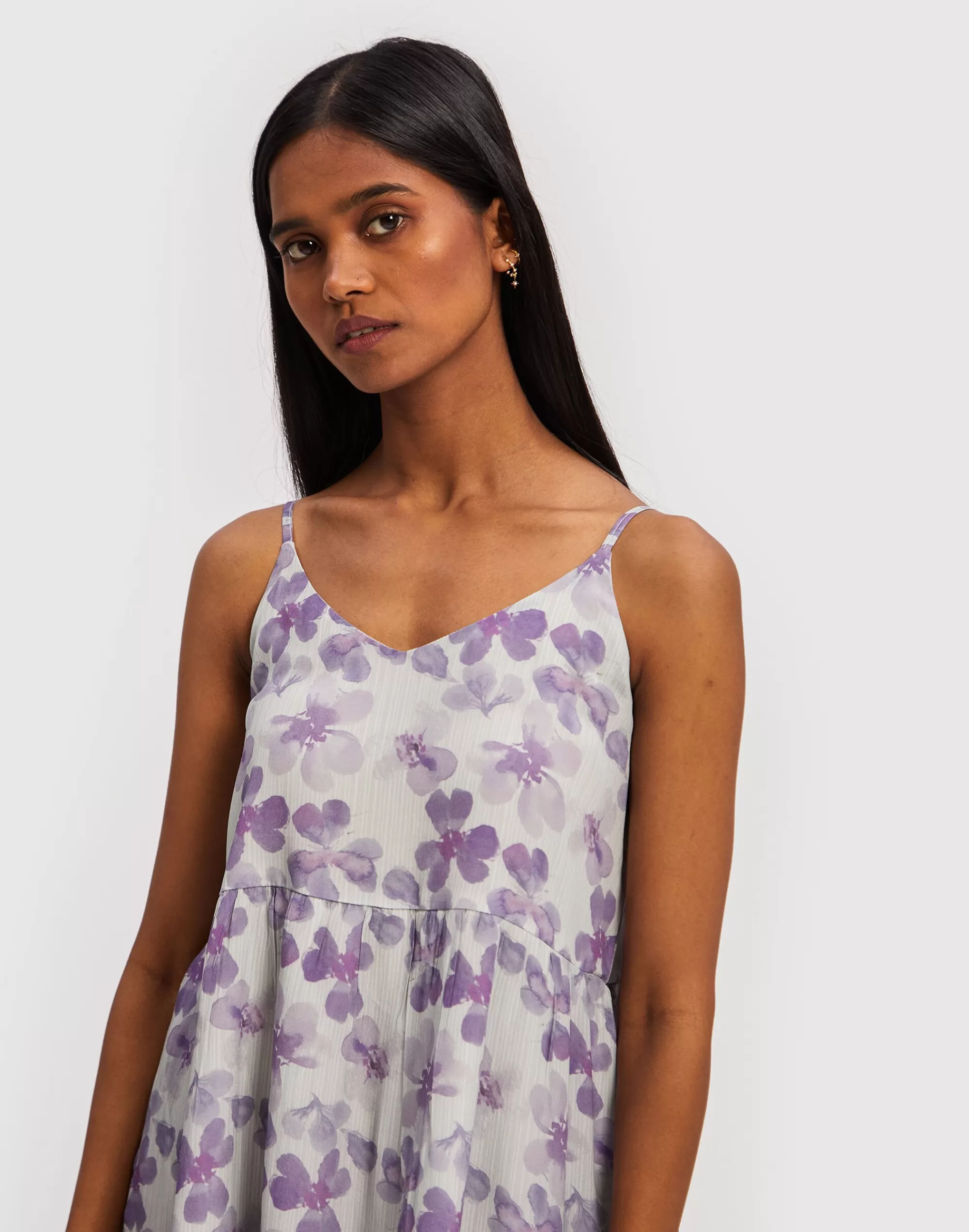 Madewell Dresses>Reistor Mist Strappy Midi Dress Purple