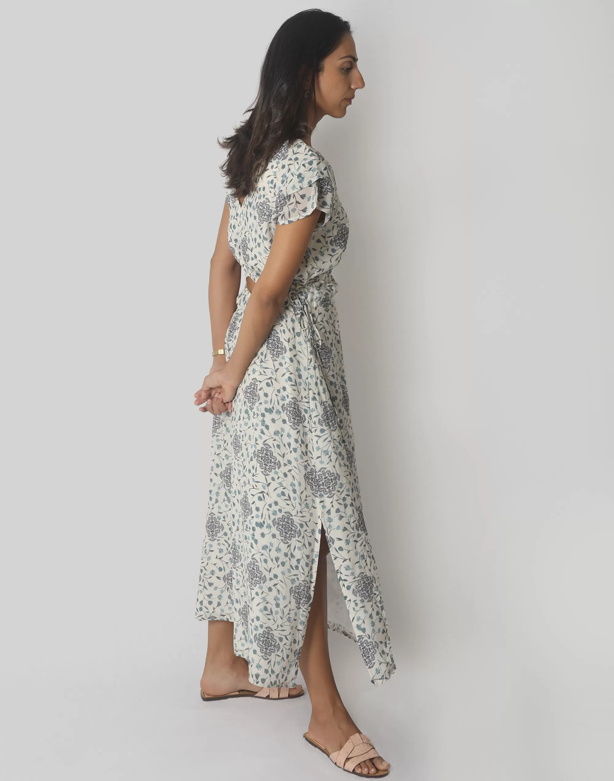 Madewell Dresses>Reistor Sapphire Haze Drawstring Maxi Dress Blue