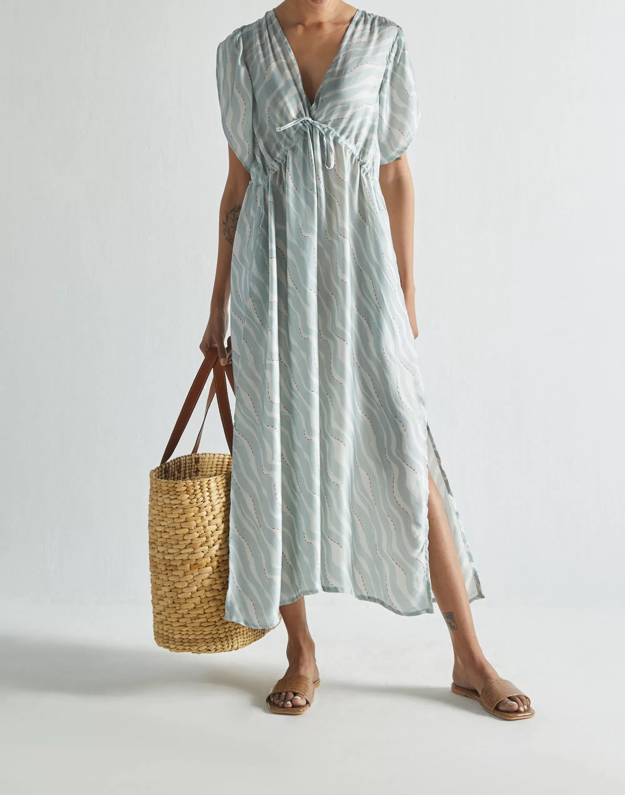 Madewell Swim>Reistor The Beach To Bar Dress Light Blue