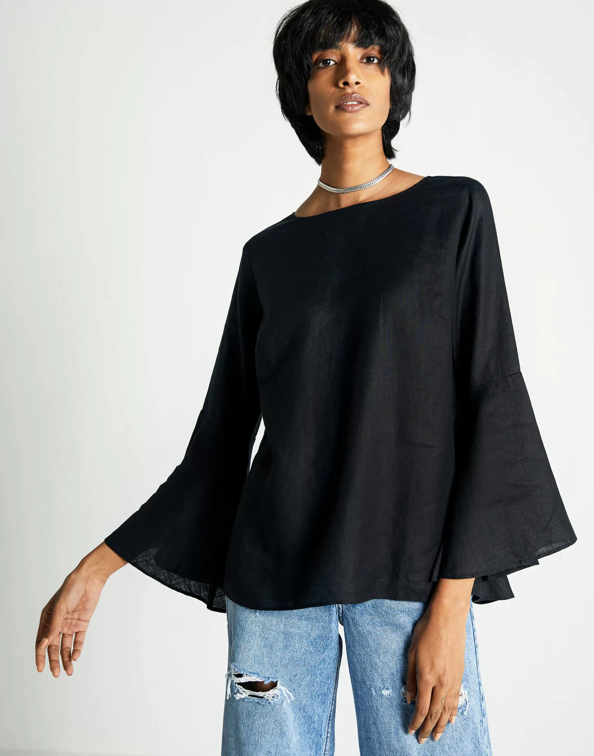 Madewell Tops & Shirts>Reistor The Button Back Shirt Black