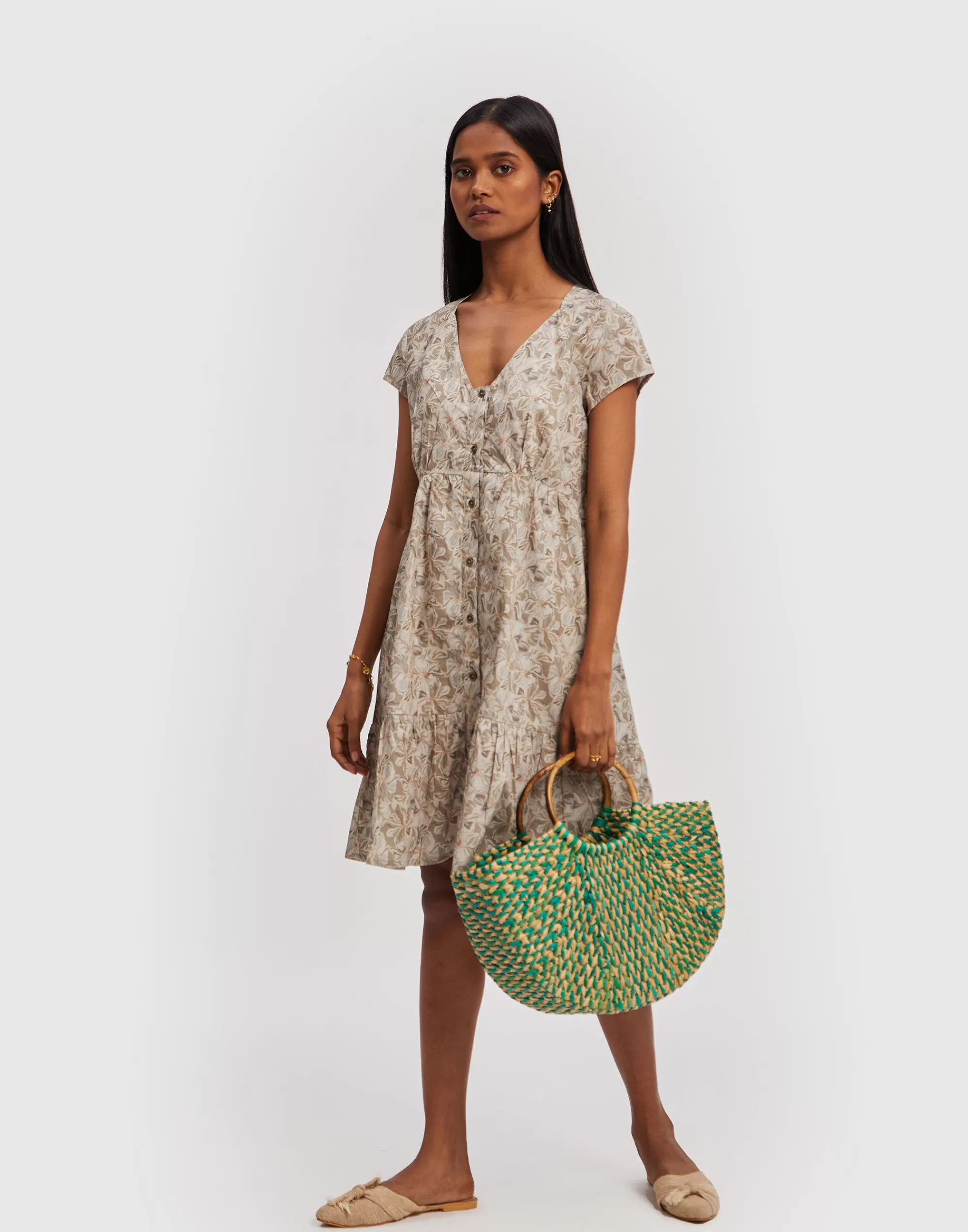 Madewell Dresses>Reistor Tiered Short Dress Green