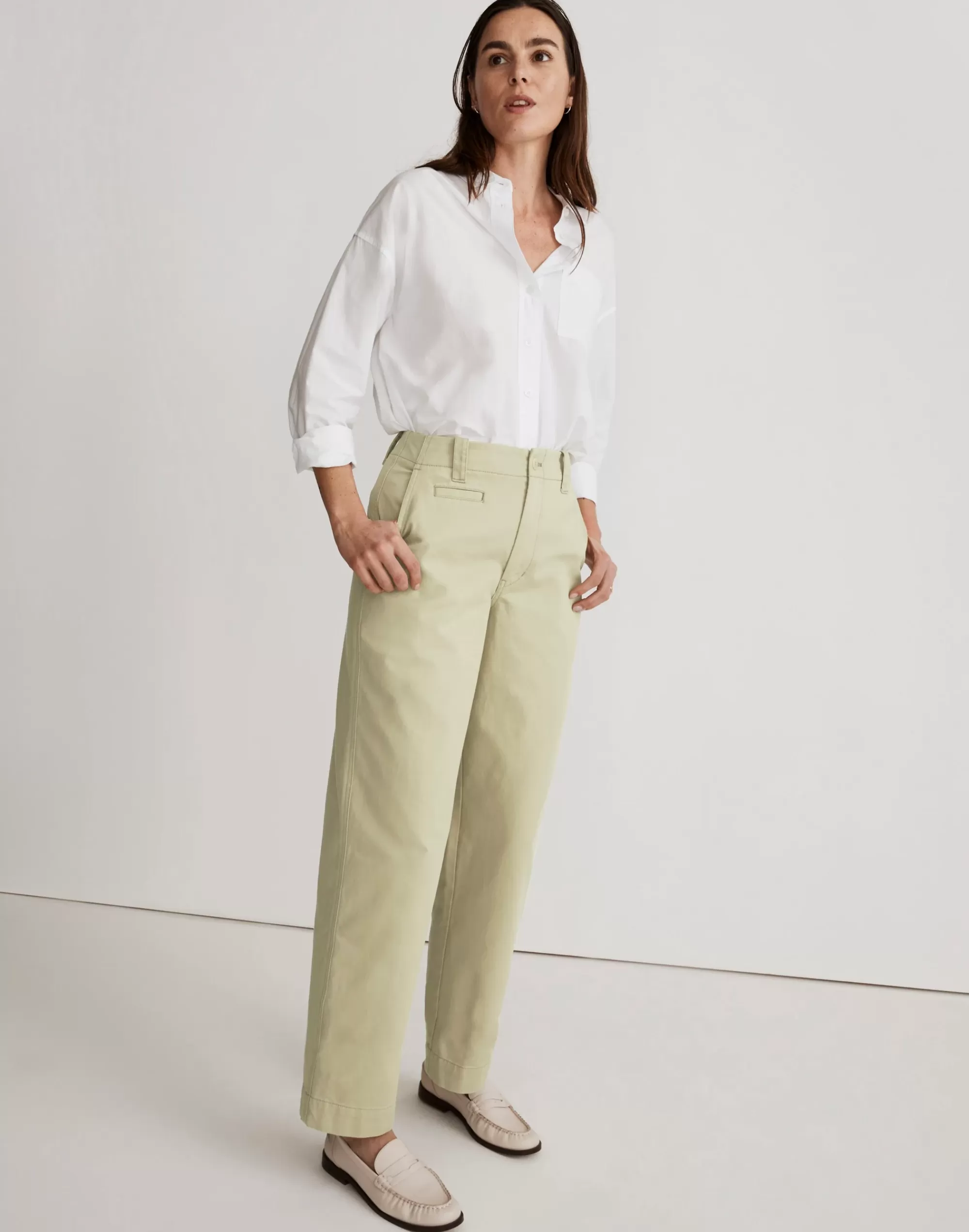 Madewell Pants>Relaxed Chino Pants Pale Lichen