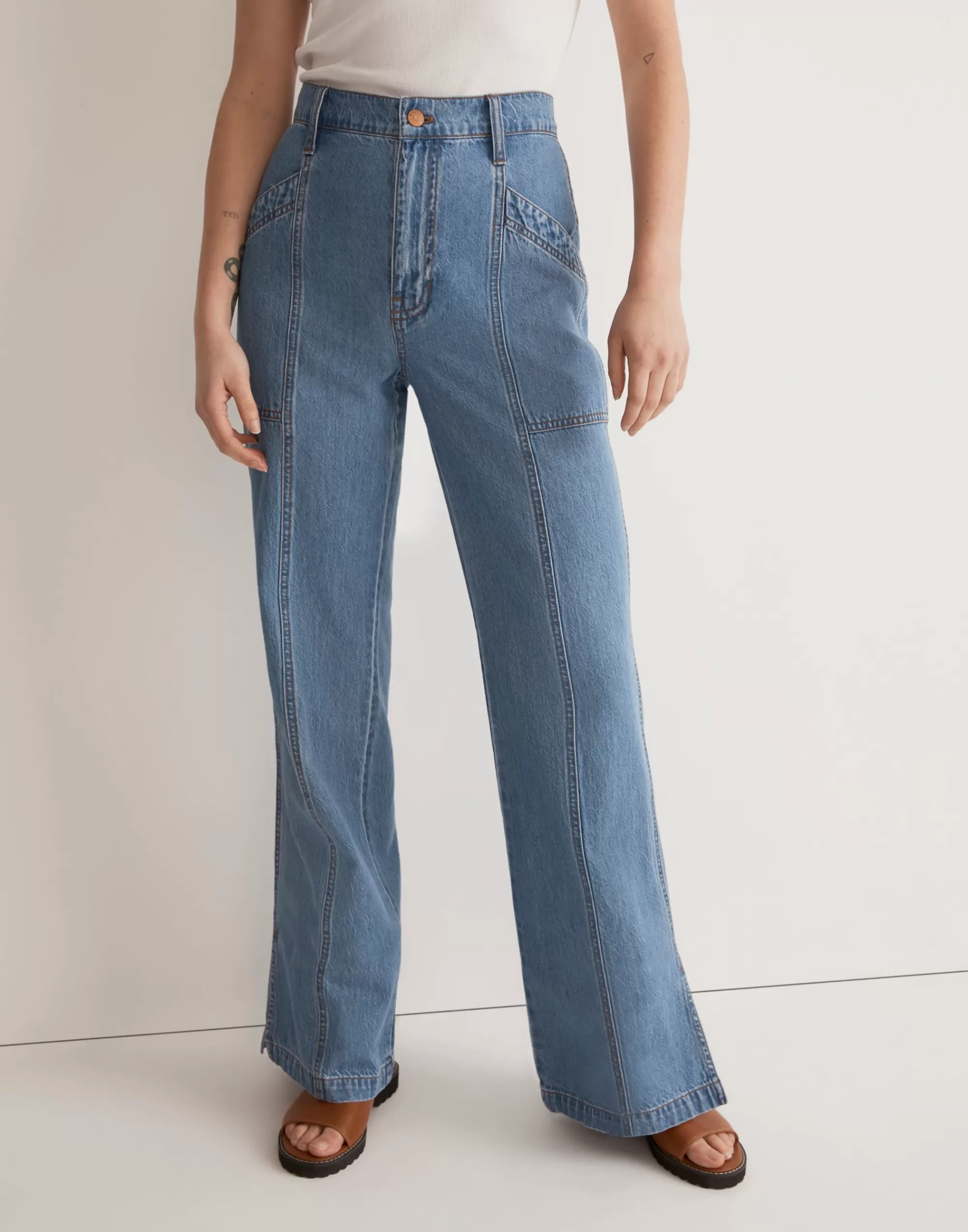 Madewell Flare Jeans>Relaxed Loose Flare Jeans Thorndale Wash