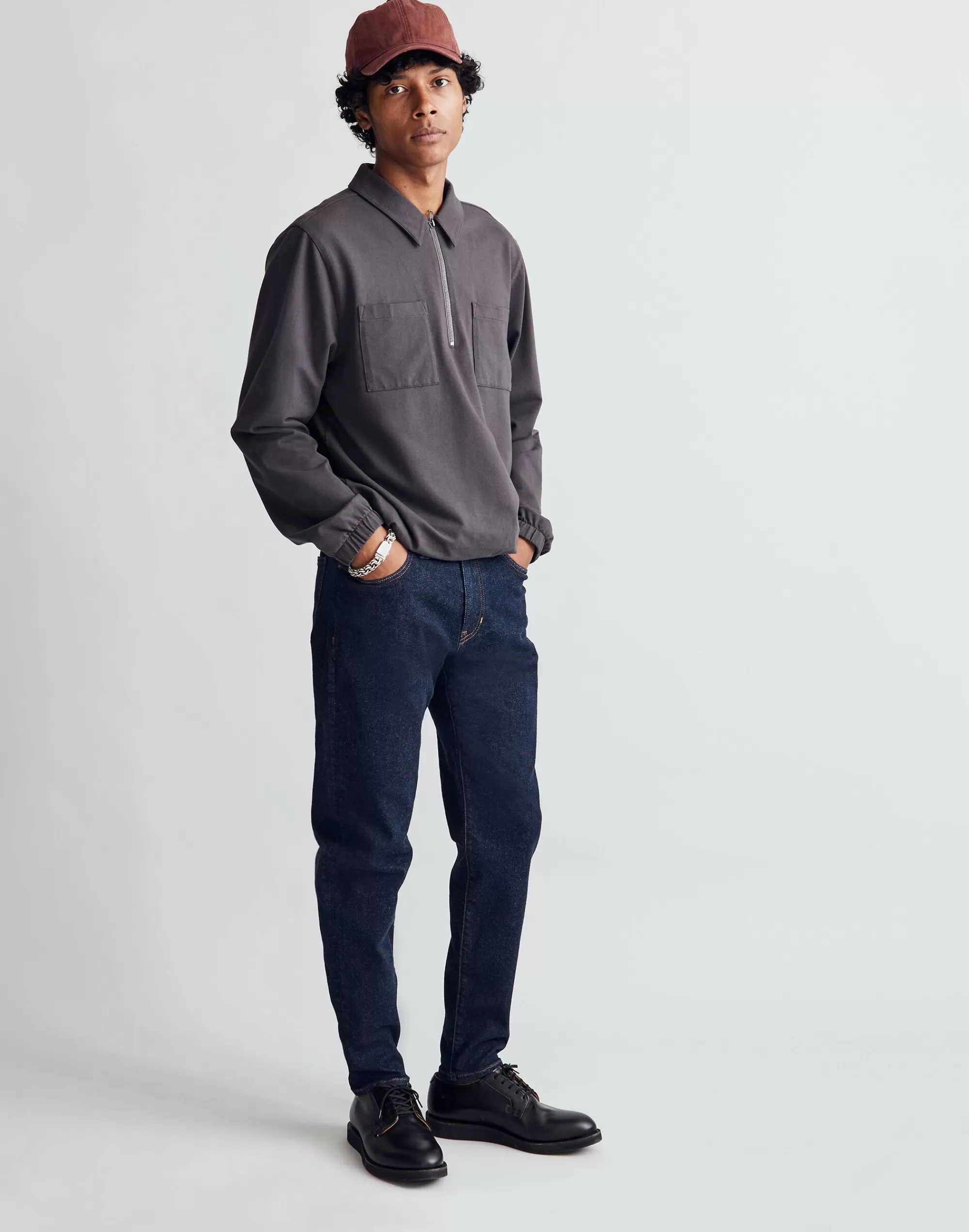 Madewell Relaxed Taper Jeans>Relaxed Taper Jeans In Dark Rinse Wash