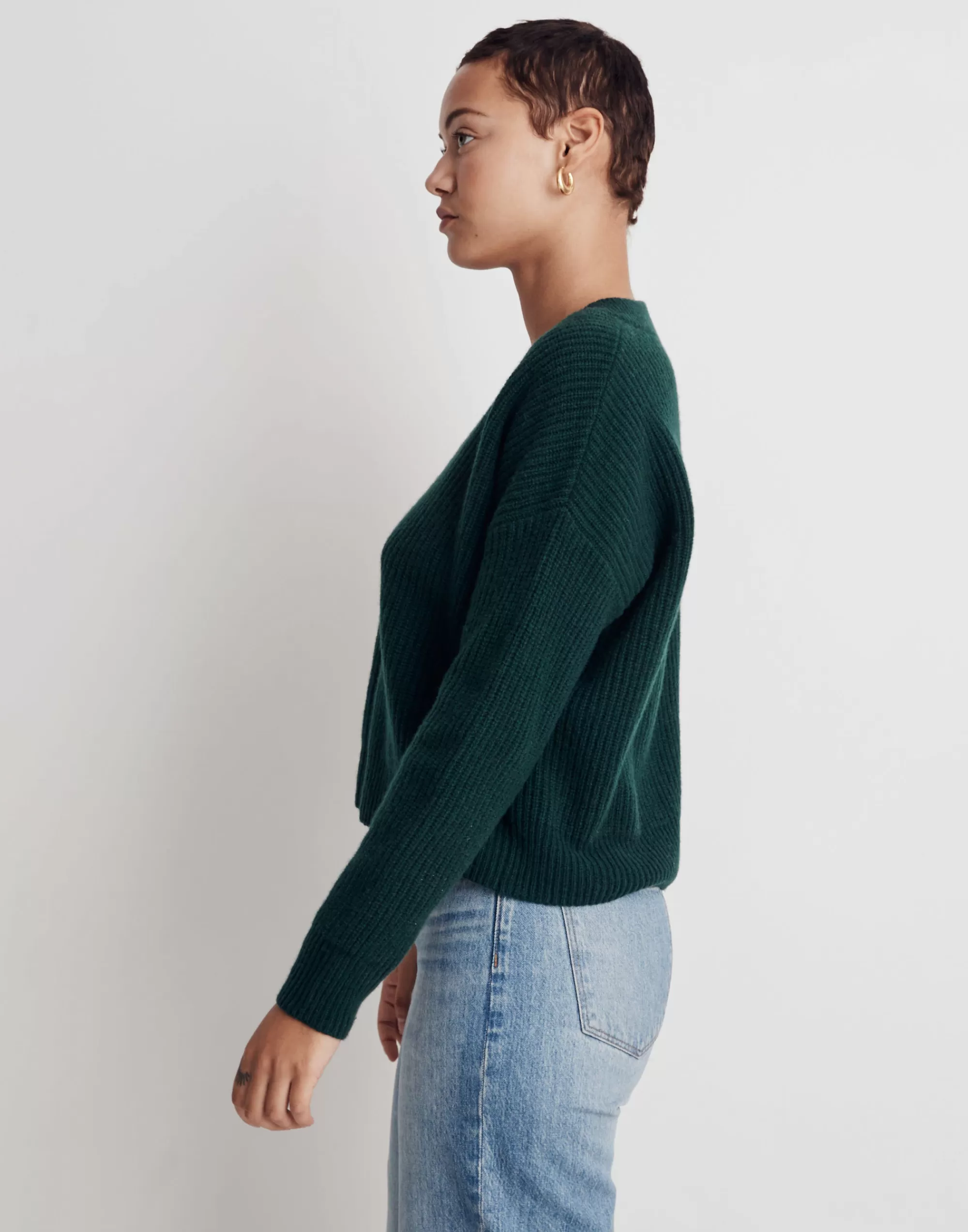 Madewell Sweaters>(Re)Sourced Cashmere V-Neck Pullover Sweater Bright Spruce