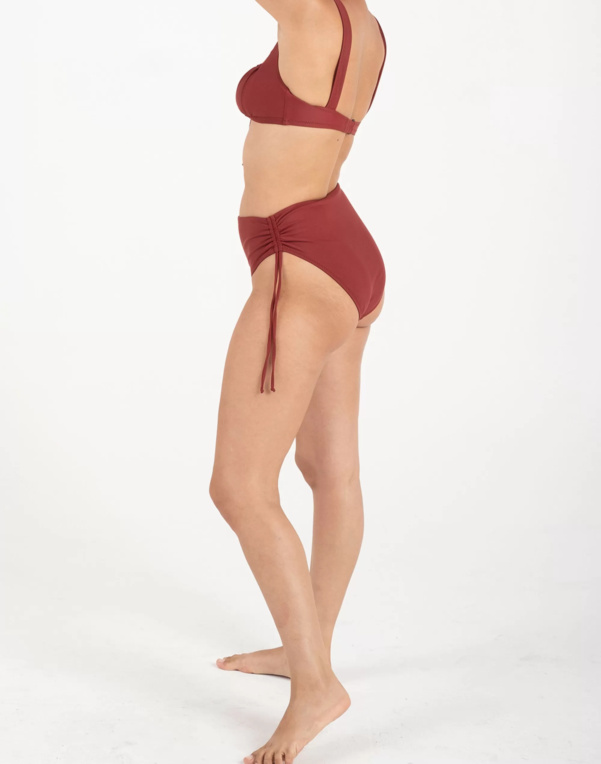 Madewell Swim>Rouched Bottom Dark Red