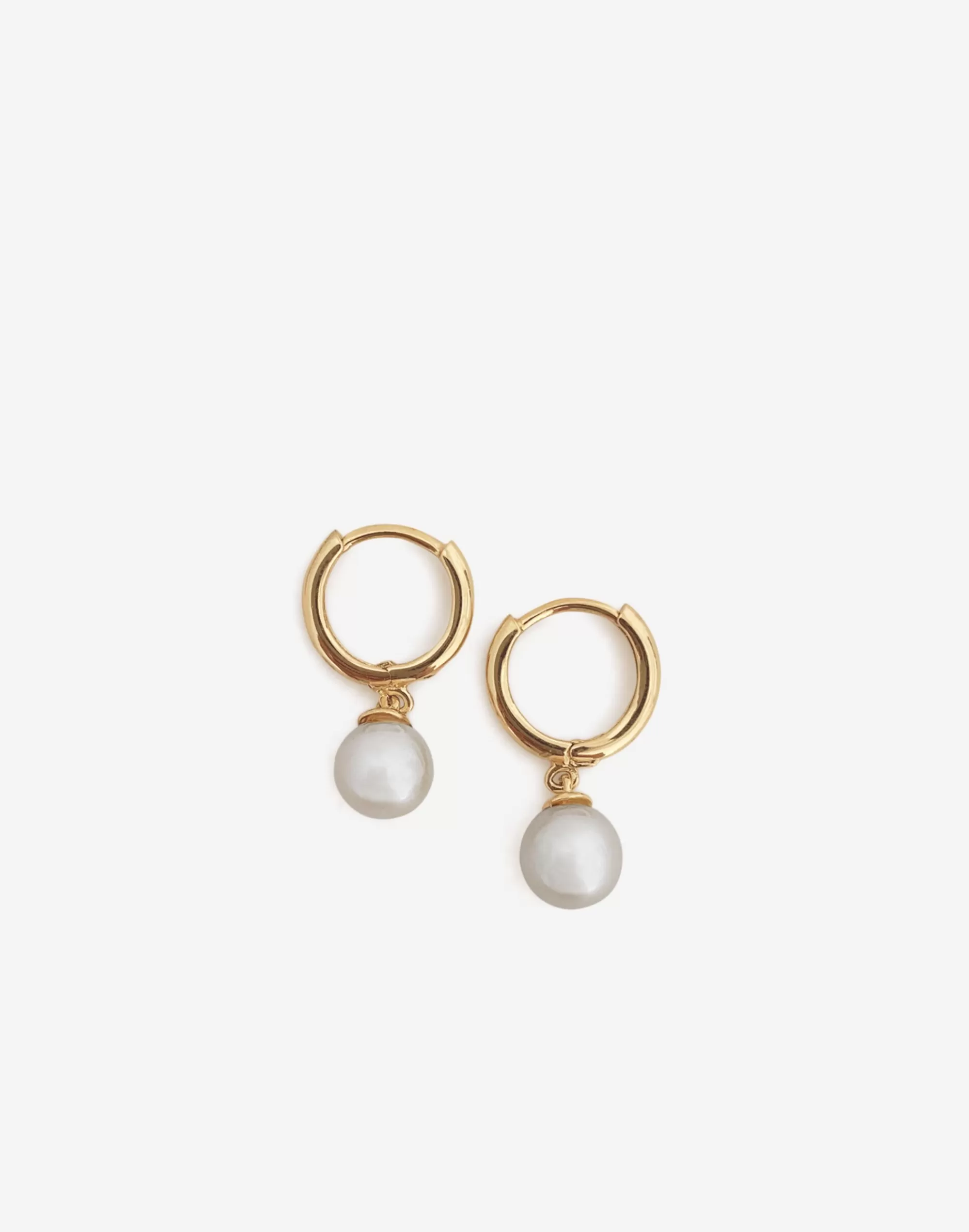 Madewell 14K Gold-Plated>Round Pearl Huggies Gold