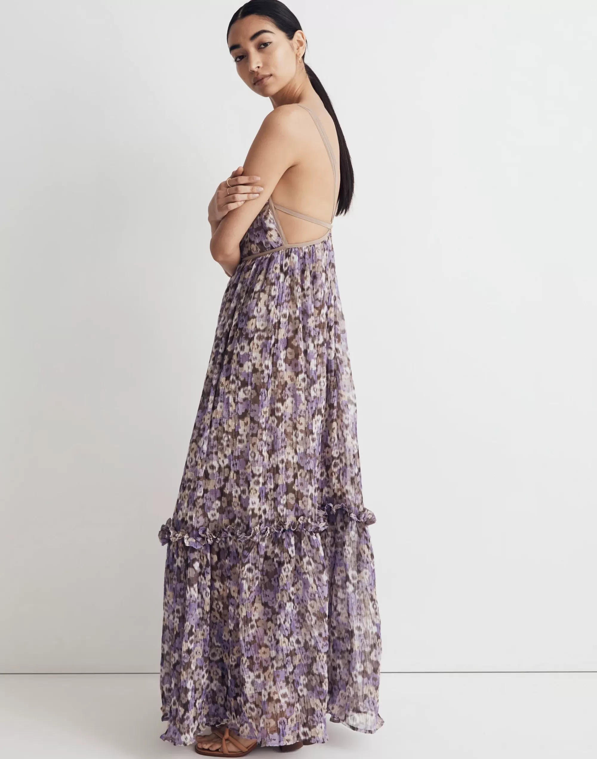 Madewell Dresses>Sabina Musayev Mazu Maxi Dress Purple Floral