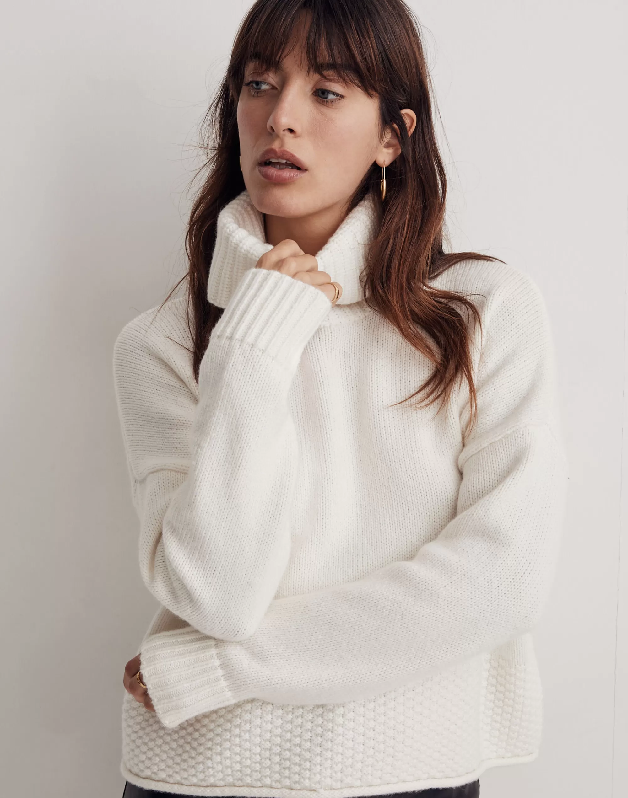 Madewell Sweaters>Sadler Turtleneck Sweater Antique Cream