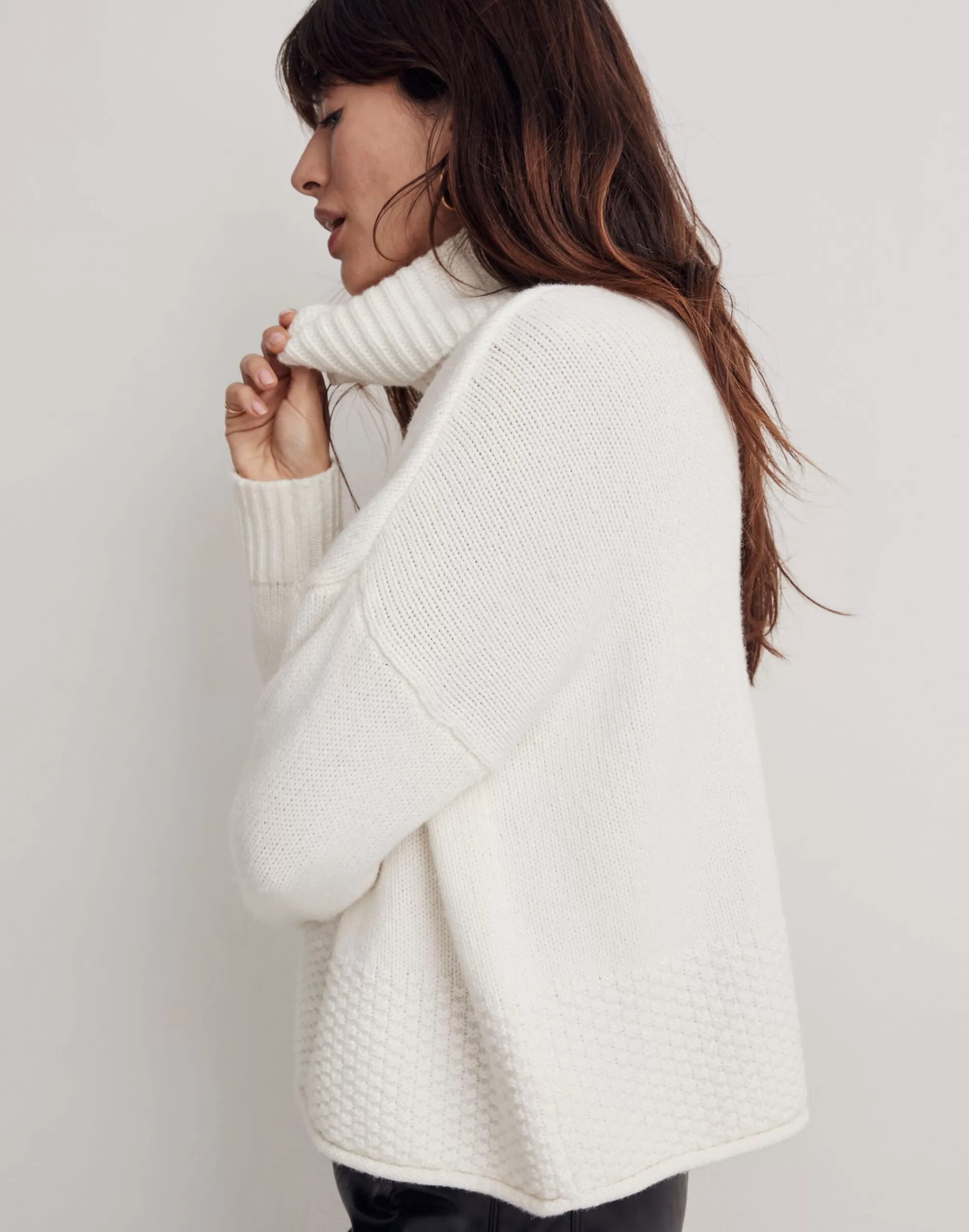 Madewell Sweaters>Sadler Turtleneck Sweater Antique Cream