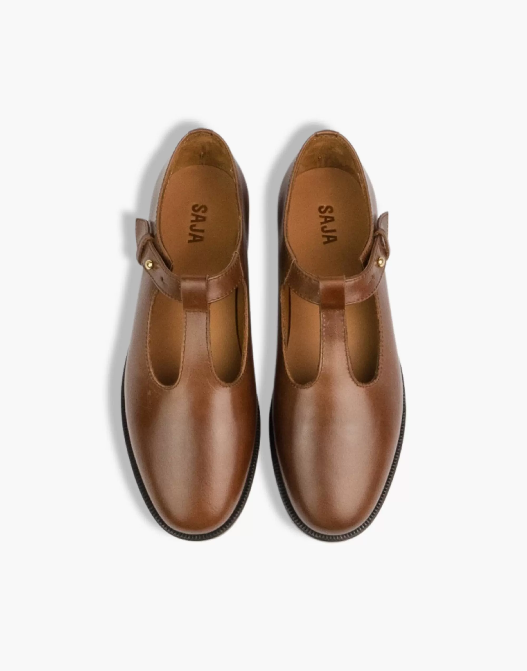 Madewell Flats>Saja T-Bar Loafers Walnut