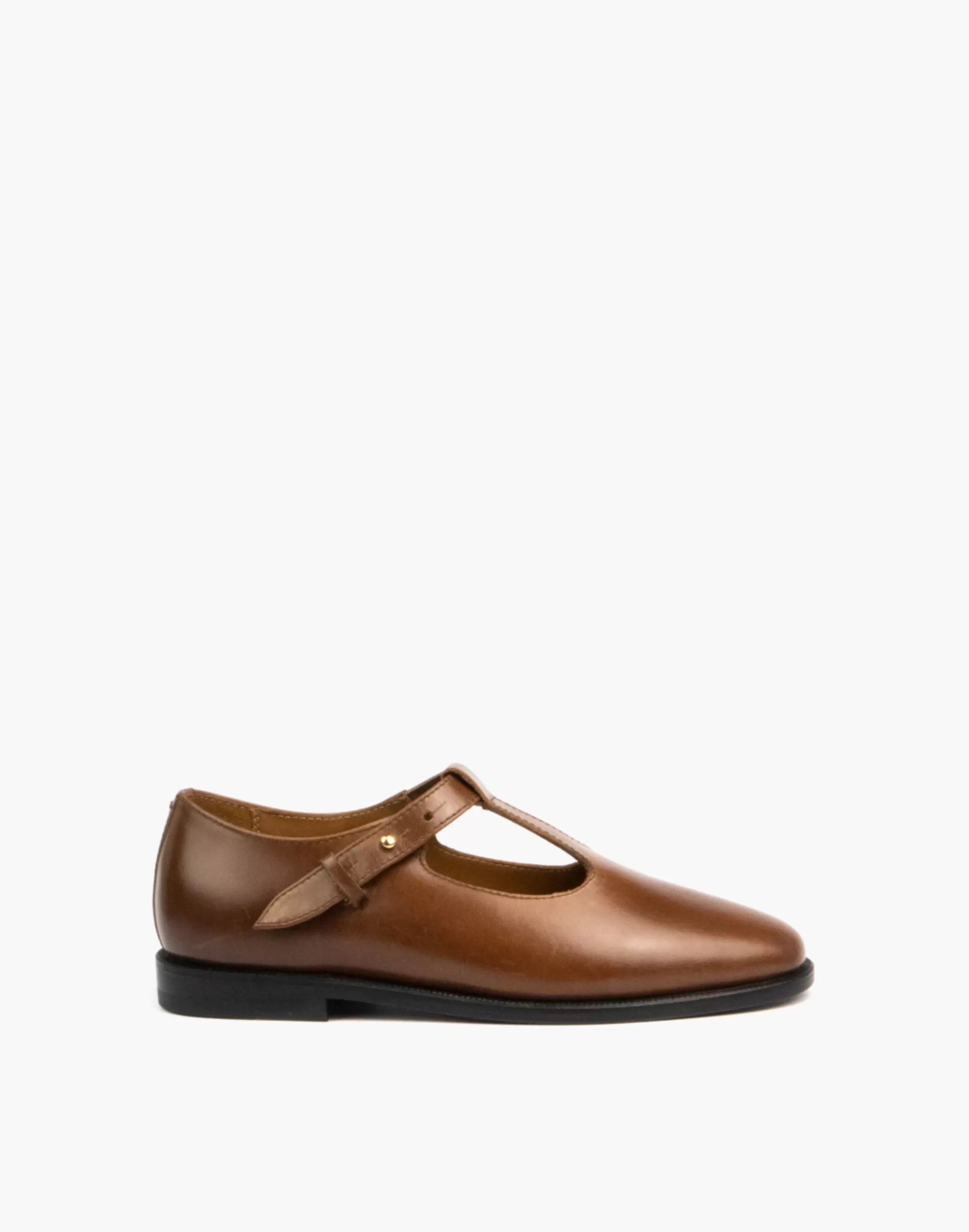 Madewell Flats>Saja T-Bar Loafers Walnut