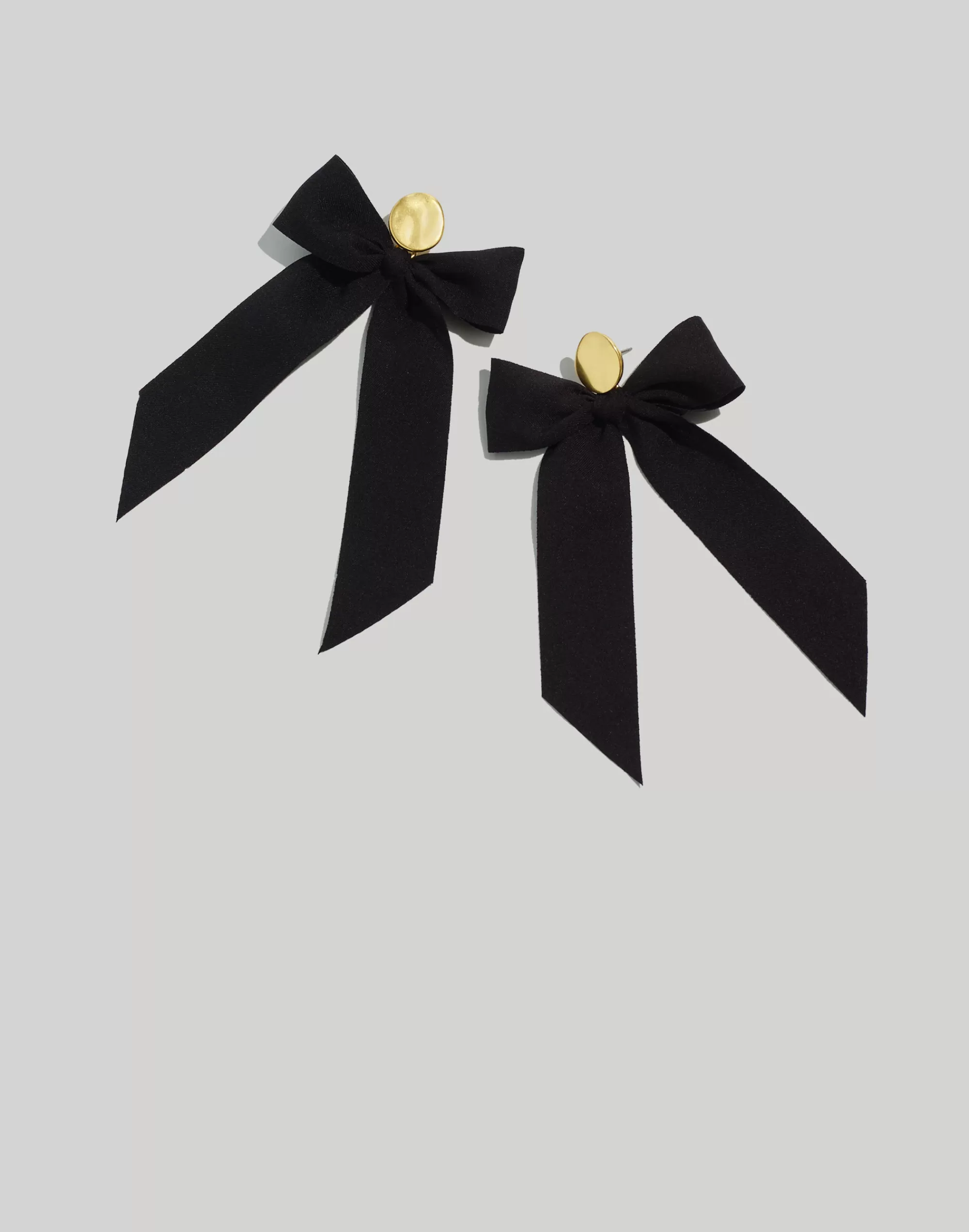 Madewell Earrings>Satin Bow Statement Earrings Almost Black