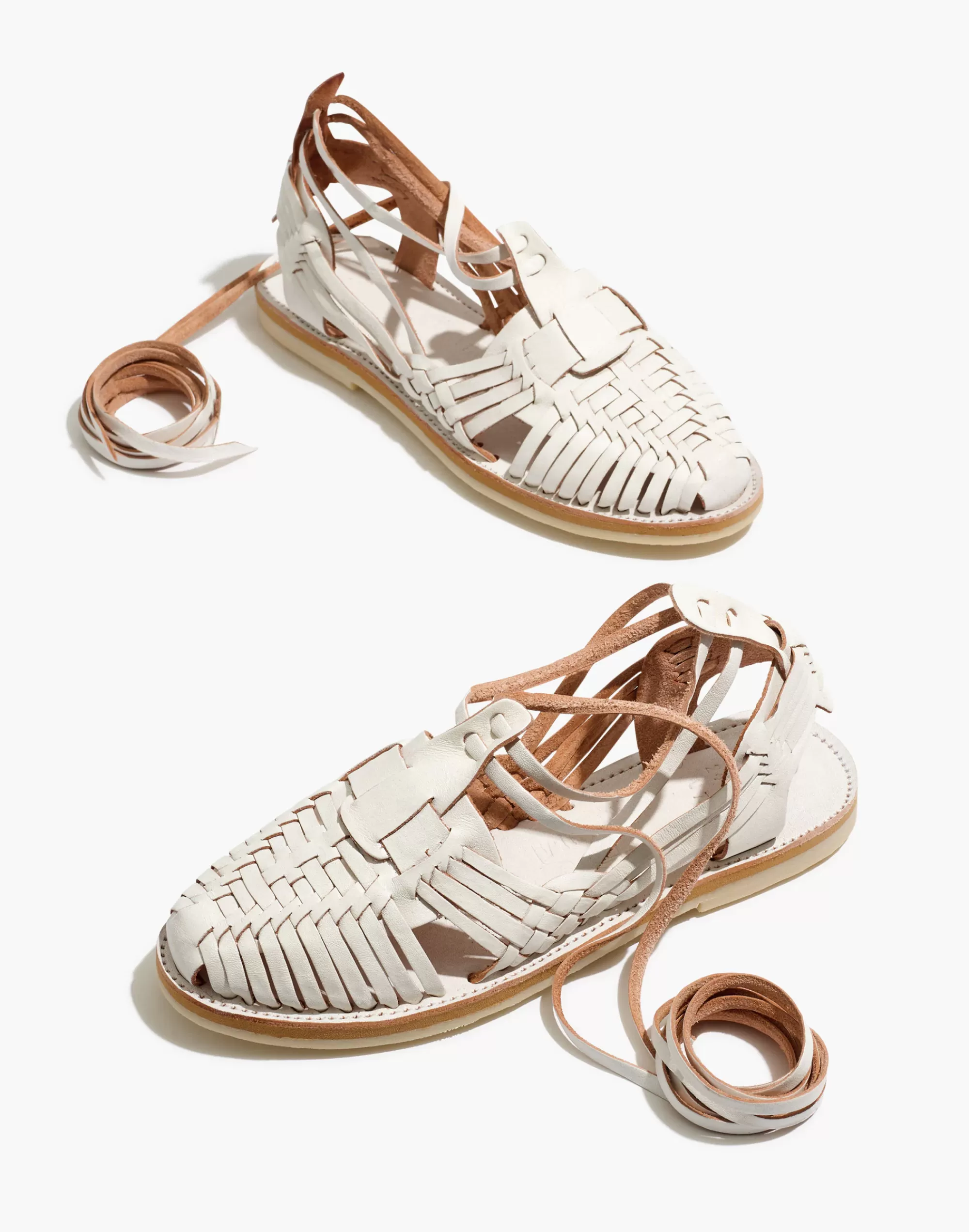 Madewell Sandals>Sayulita Ankle-Wrap Sandals White