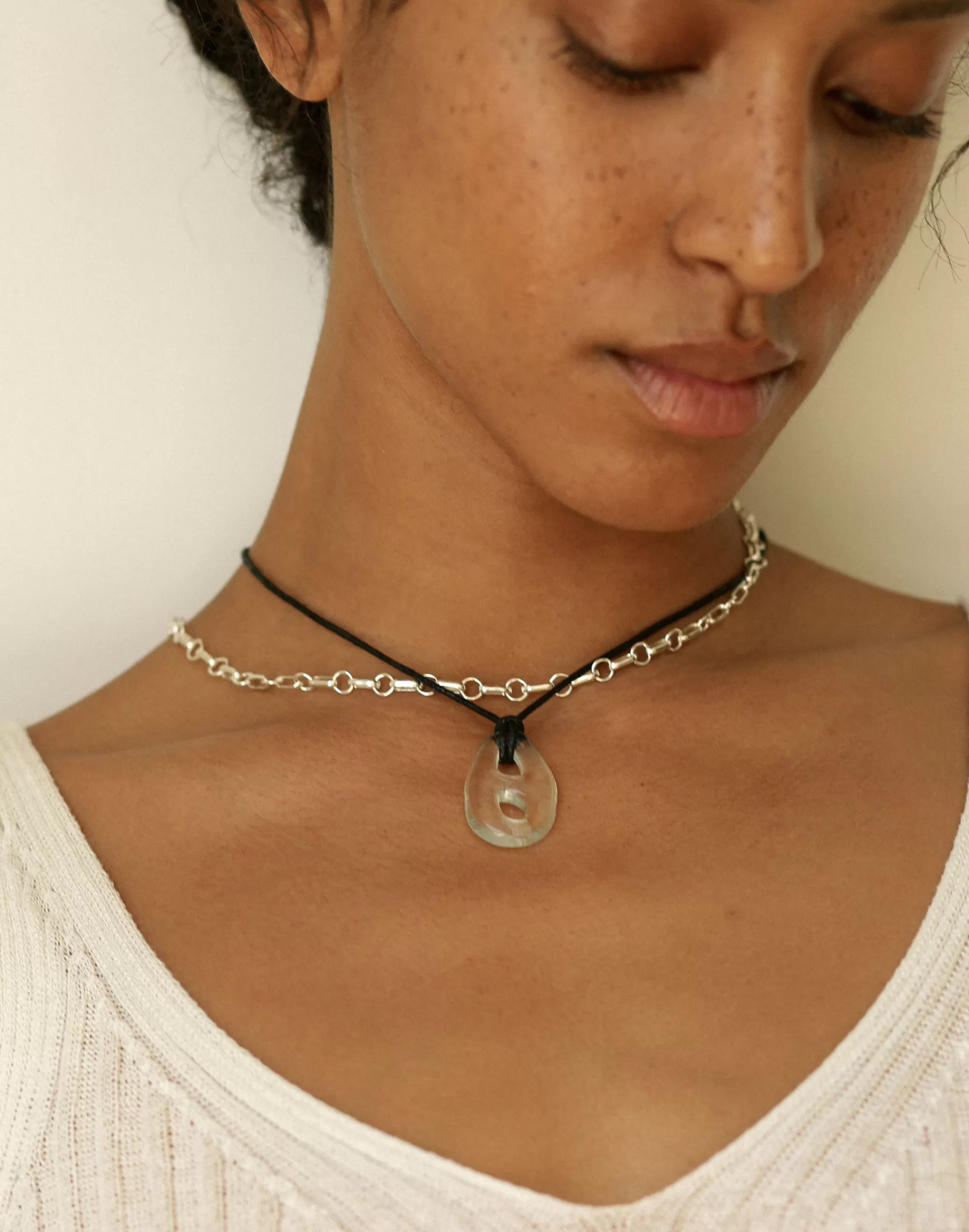 Madewell Necklaces>Sculptural Small Charm Necklace Black