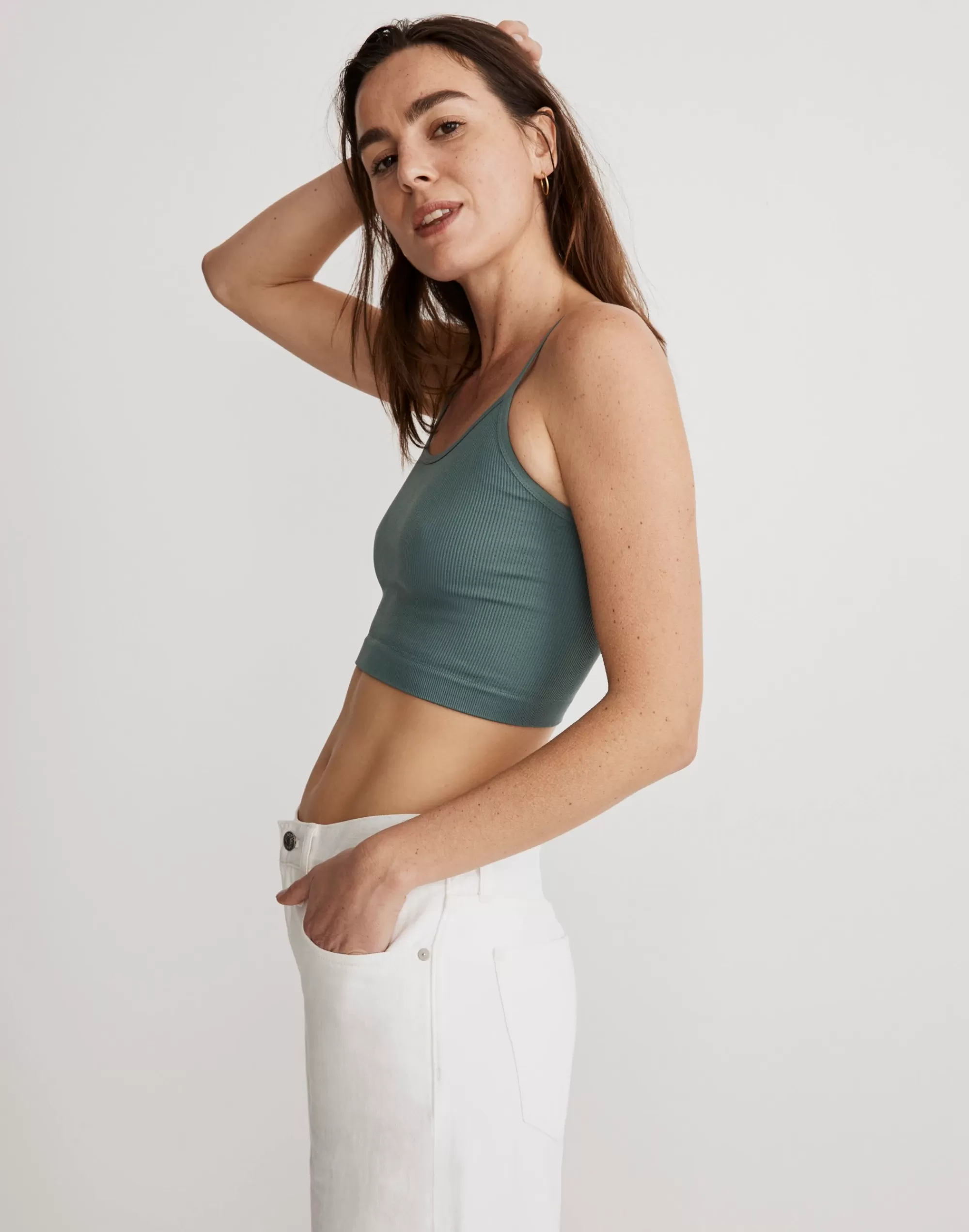 Madewell Activewear>Seamless Crop Cami Faded Shale