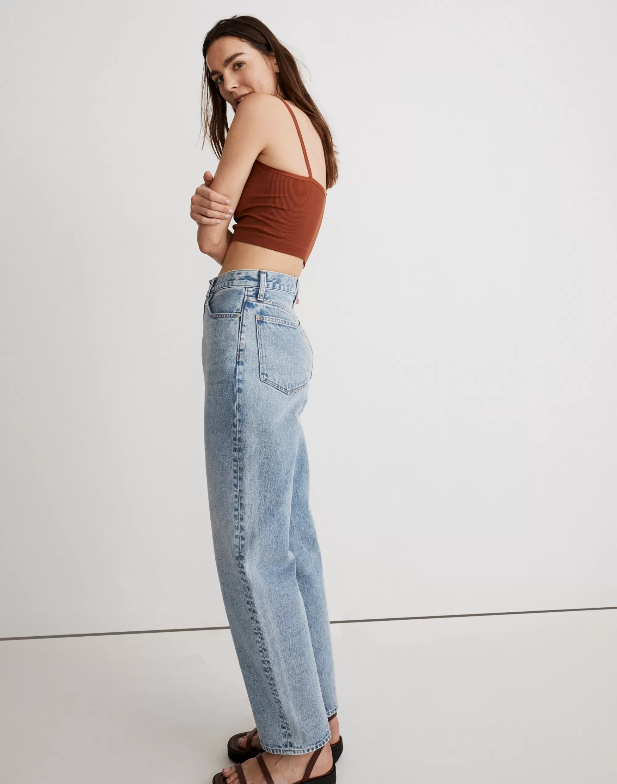 Madewell Activewear>Seamless Crop Cami Dusty Redwood