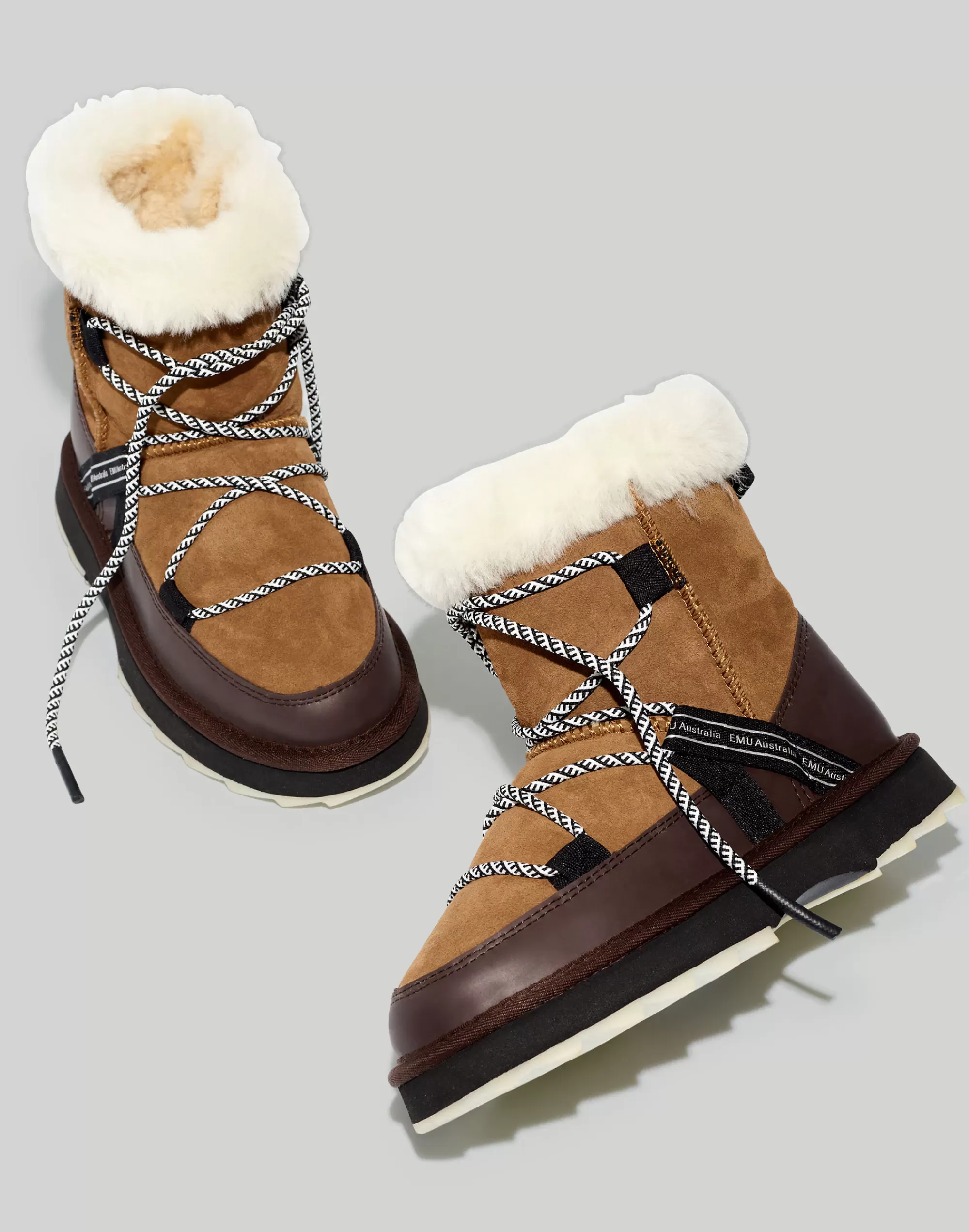 Madewell Boots>Shearling Blurred Boots Chestnut