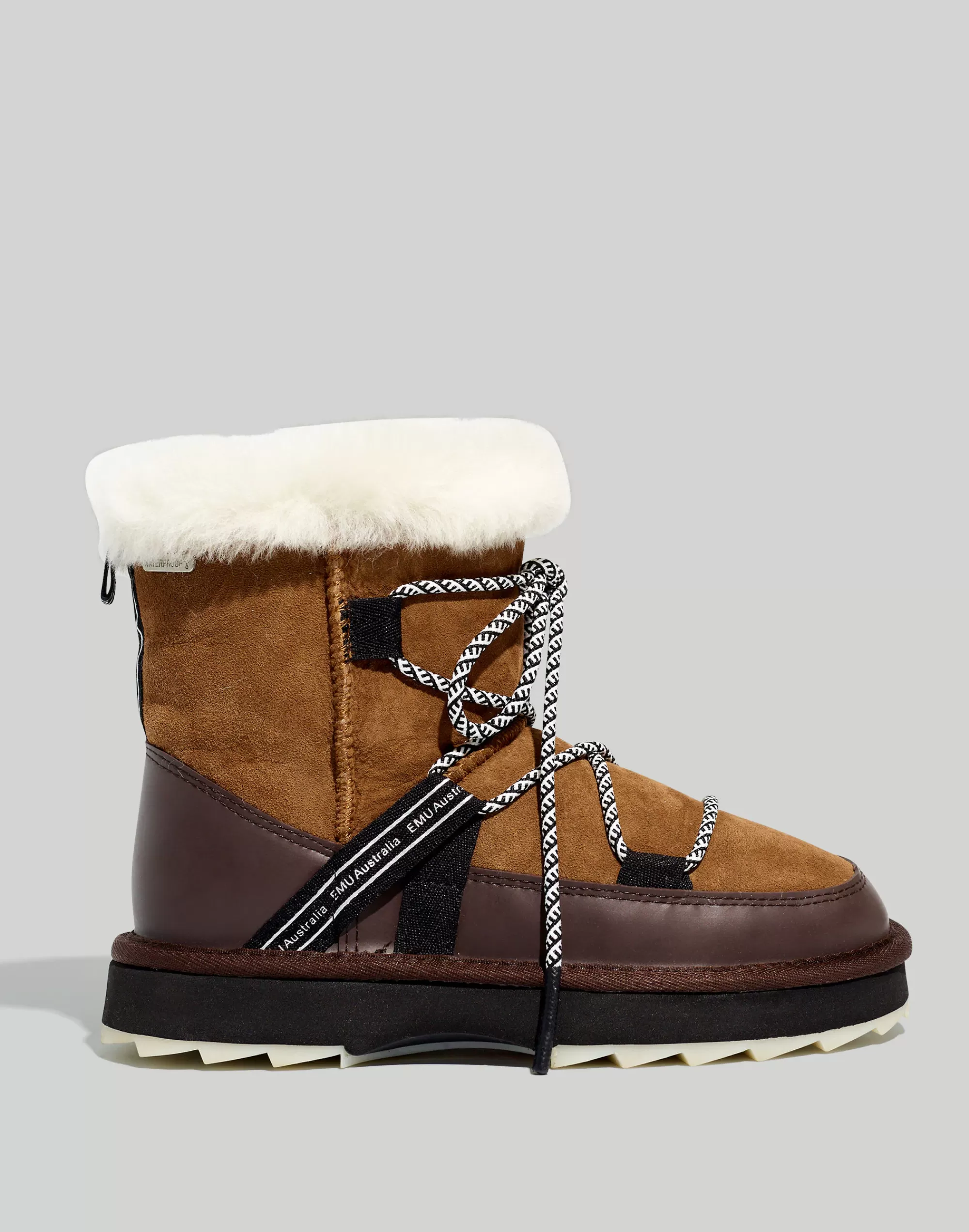 Madewell Boots>Shearling Blurred Boots Chestnut