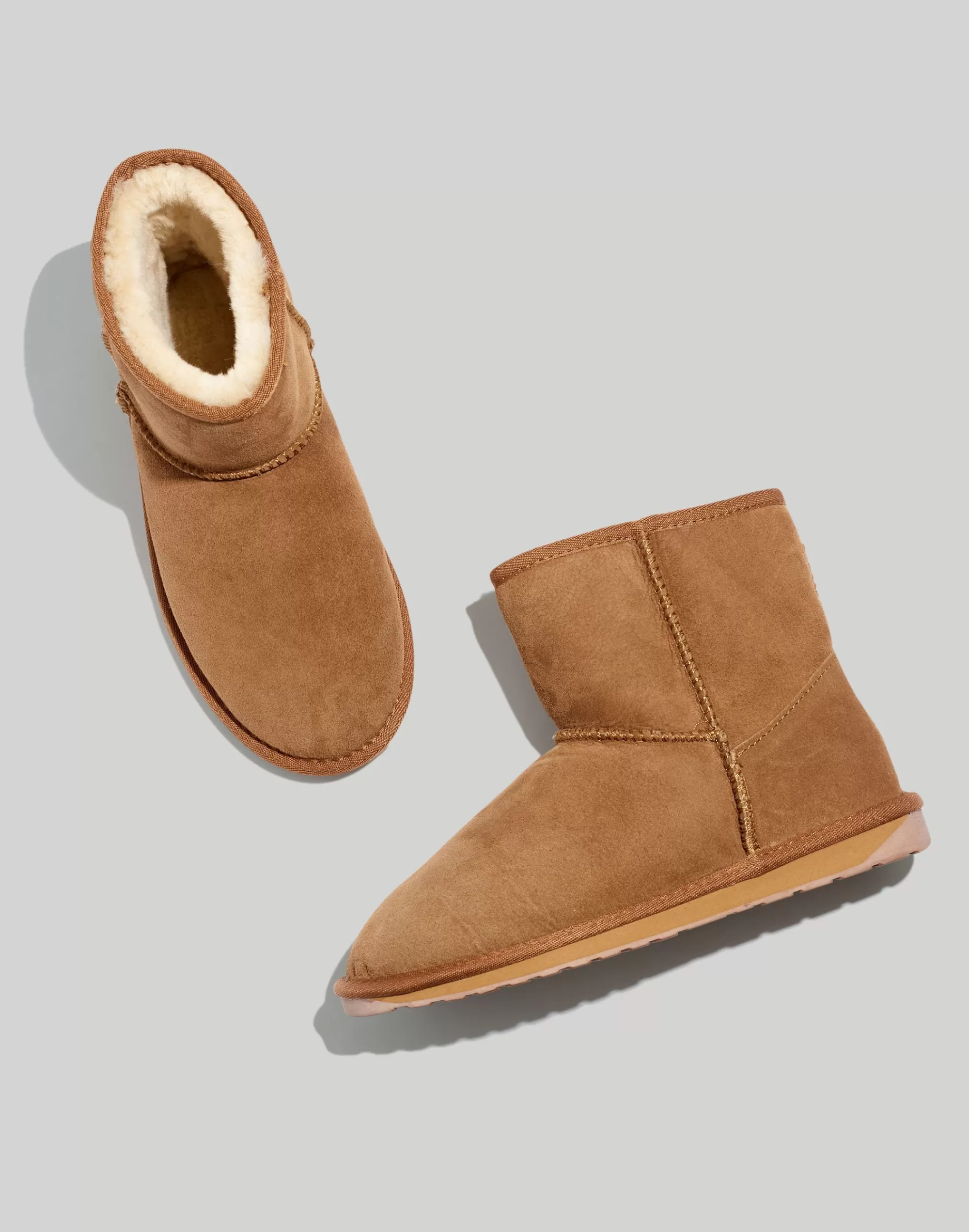 Madewell Boots>Shearling Stinger Mini Boots Chestnut