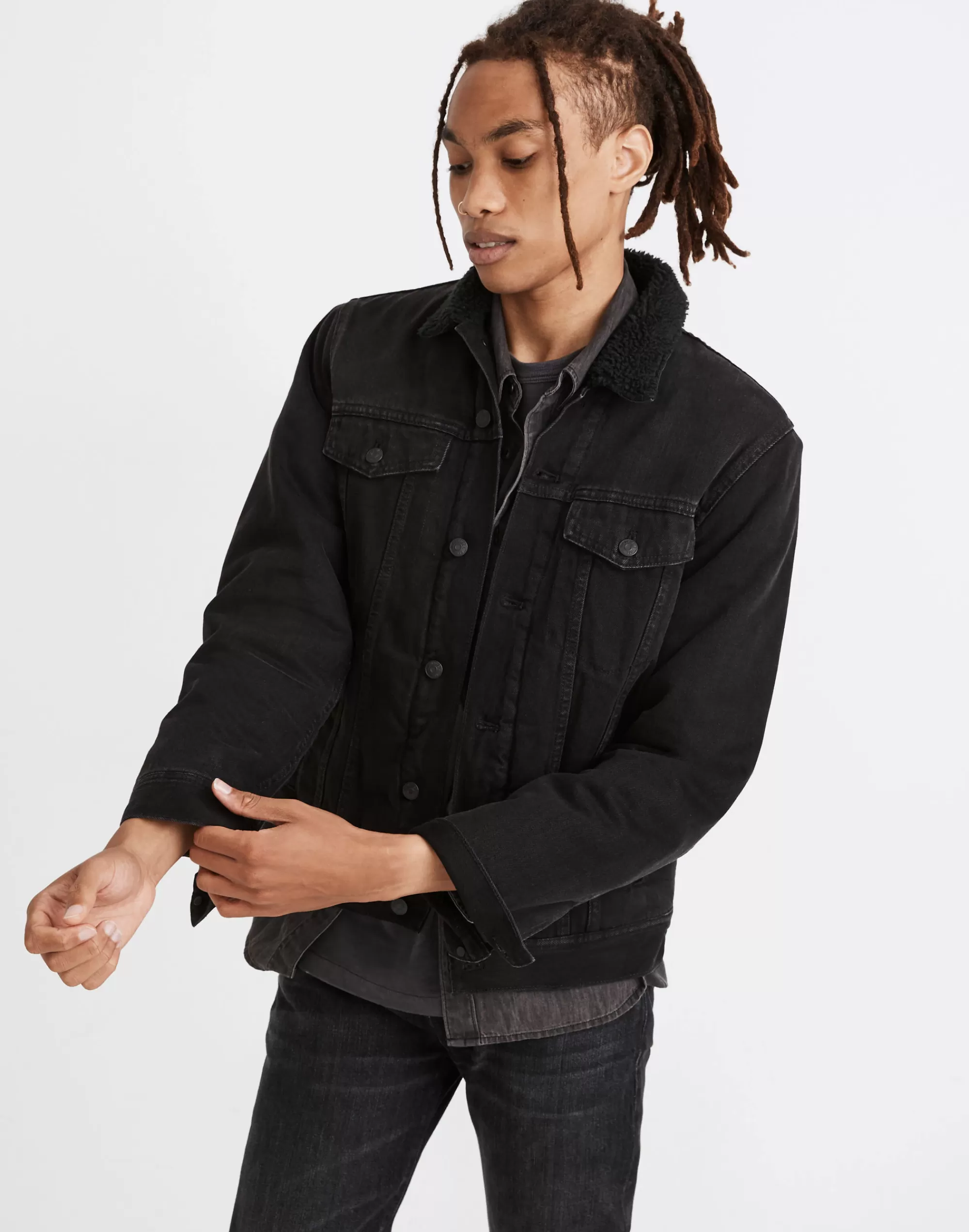 Madewell Jackets>Sherpa Classic Jean Jacket In Black