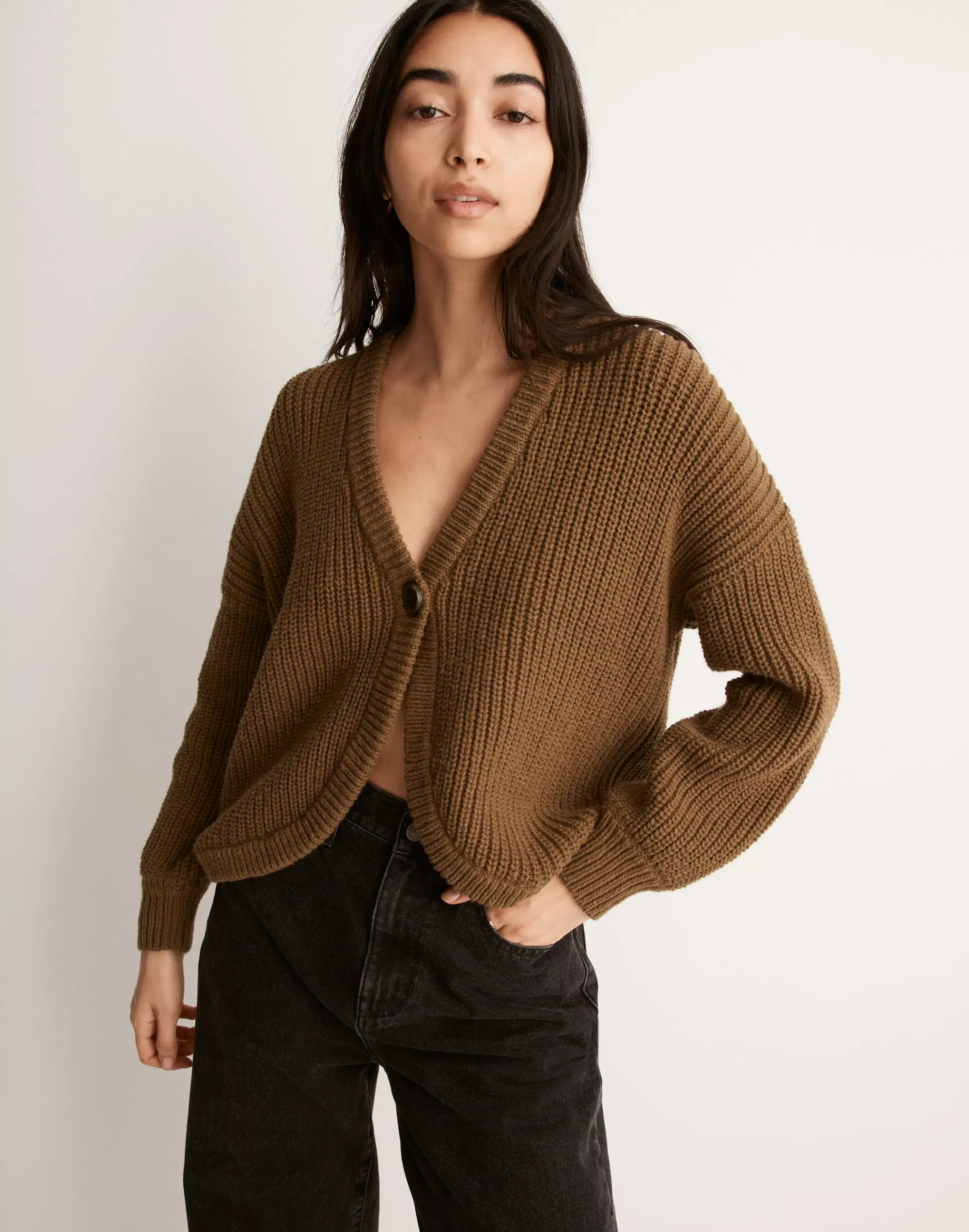 Madewell Sweaters>Shirttail Cardigan Sweater Golden Spinach