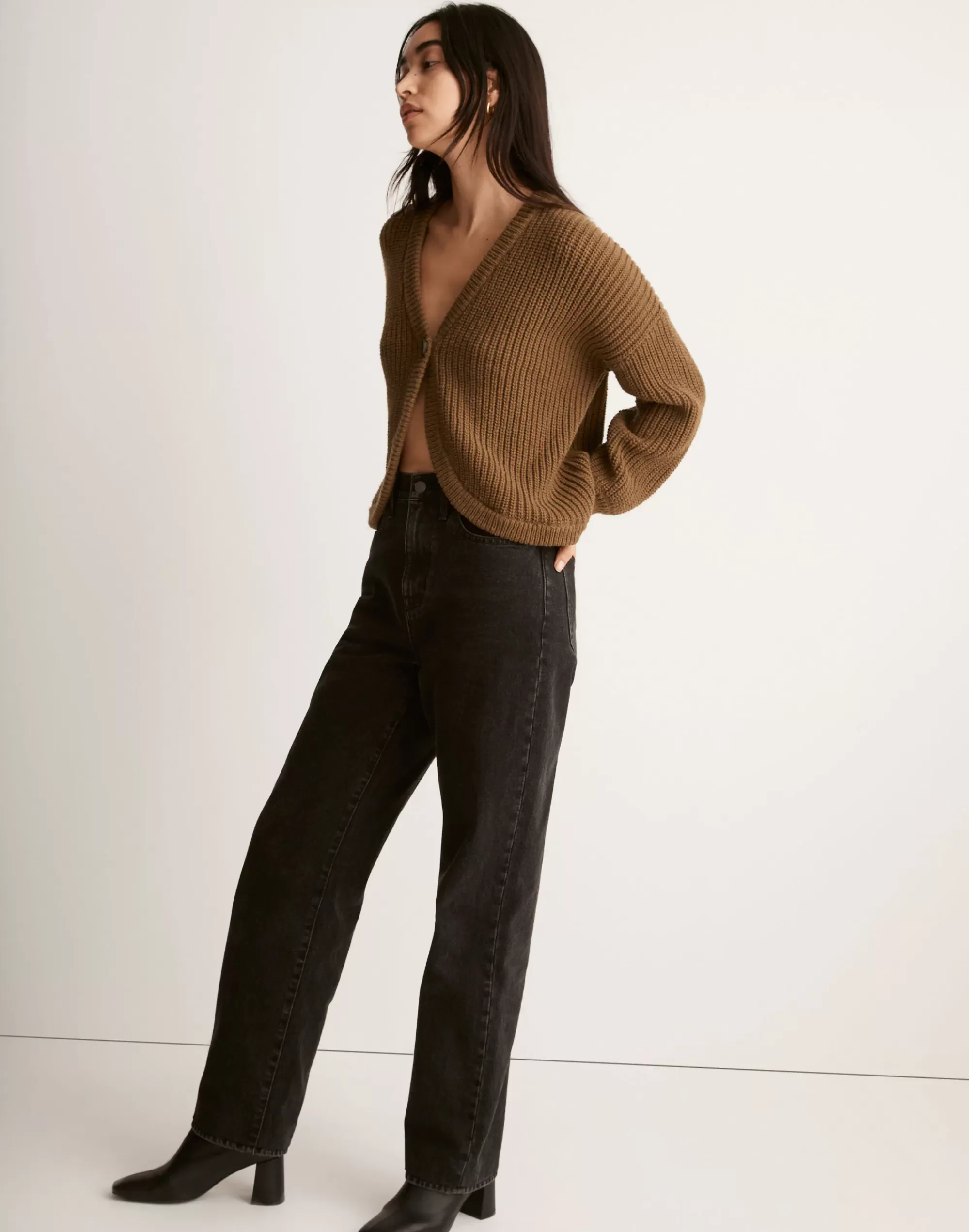 Madewell Sweaters>Shirttail Cardigan Sweater Golden Spinach