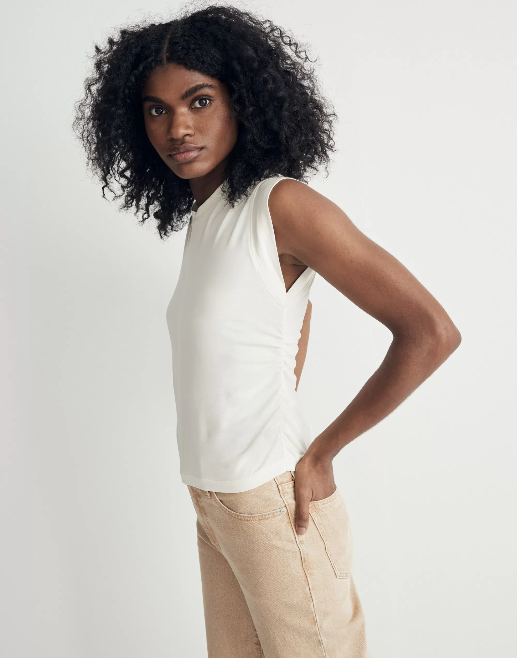 Madewell Tees>Side-Cinch Muscle Tee Lighthouse